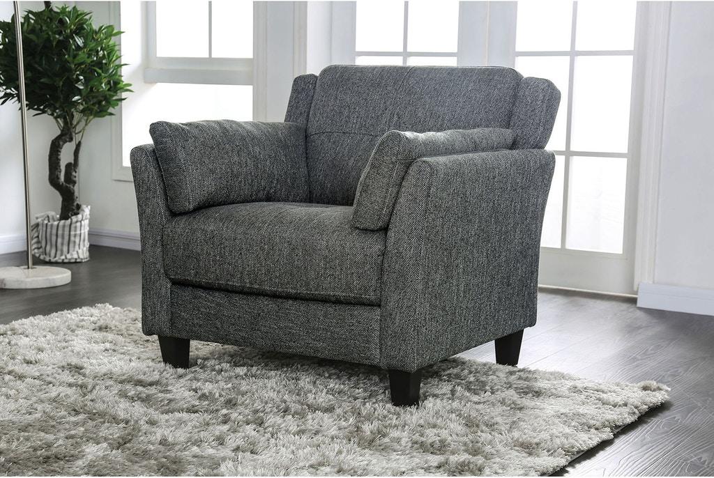 

    
Transitional Gray Linen-like Fabric Arm Chair Furniture of America CM6020-CH Yazmin
