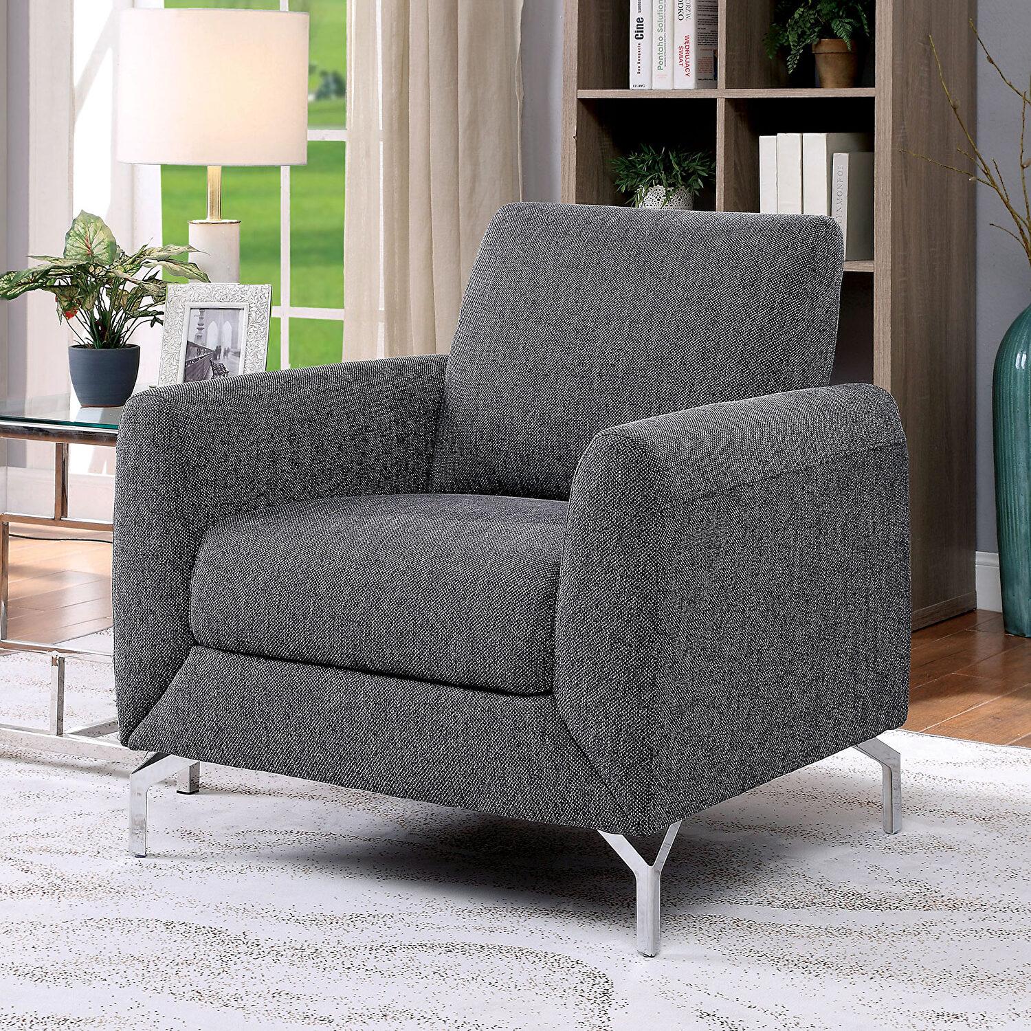 

    
Transitional Gray Linen-like Fabric Arm Chair Furniture of America CM6088GY-CH Lauritz
