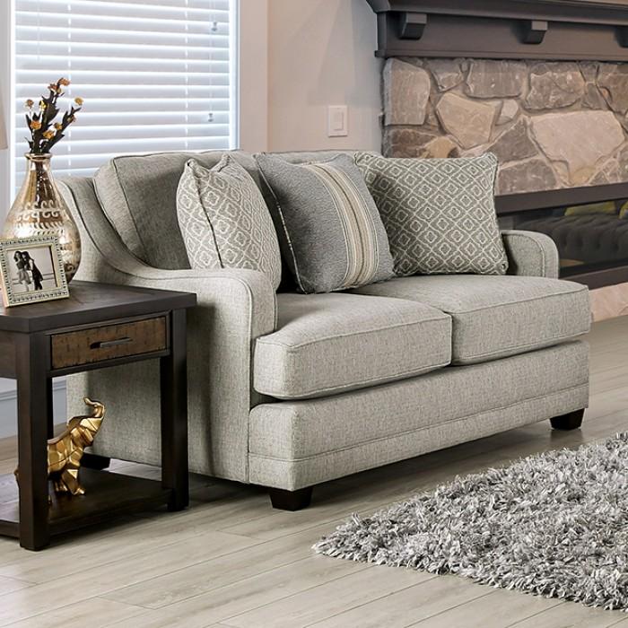 

    
Transitional Gray Linen-like Fabric Living Room Set 3pcs Furniture of America SM8193-SF Stephney
