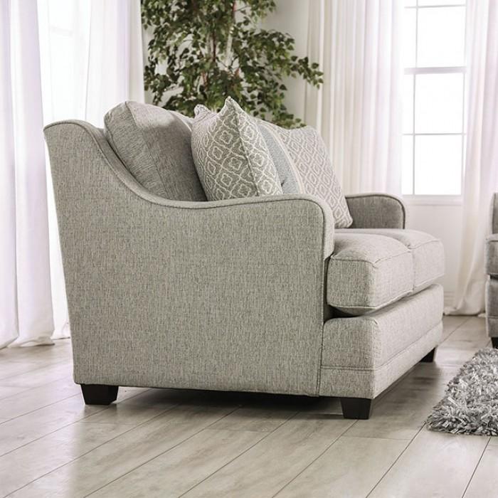 

    
Transitional Gray Linen-like Fabric Loveseat Furniture of America SM8193-LV Stephney
