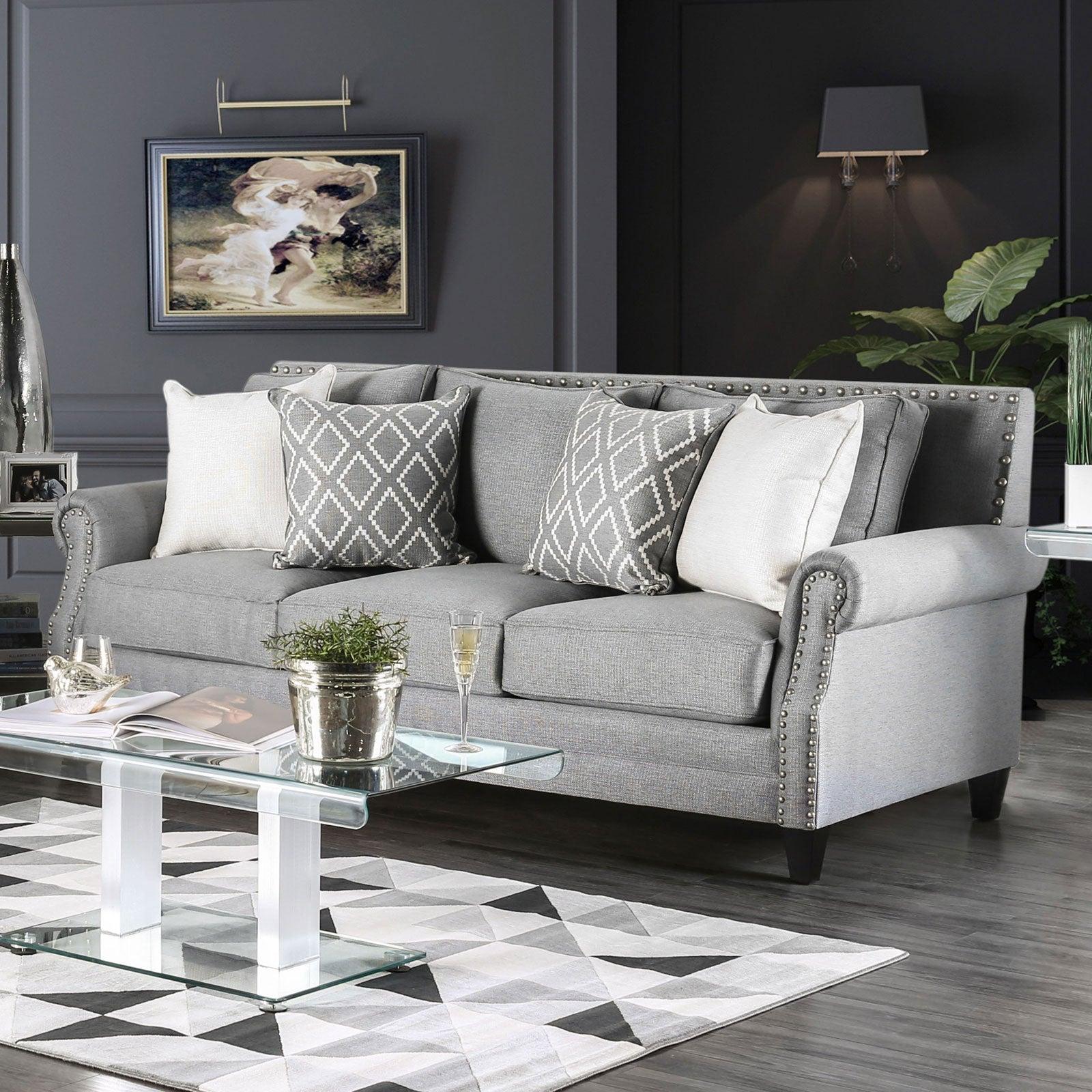 

    
Furniture of America GIOVANNI SM2673-2PC Sofa Set Gray SM2673-2PC
