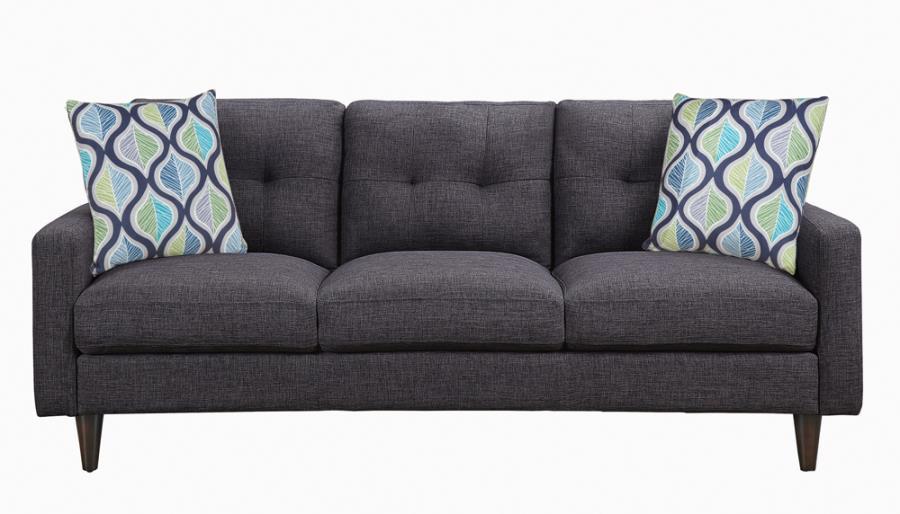 

    
Transitional Gray Linen-like Upholstery Living Room Set 2pcs Coaster 552001-S2 Watsonville
