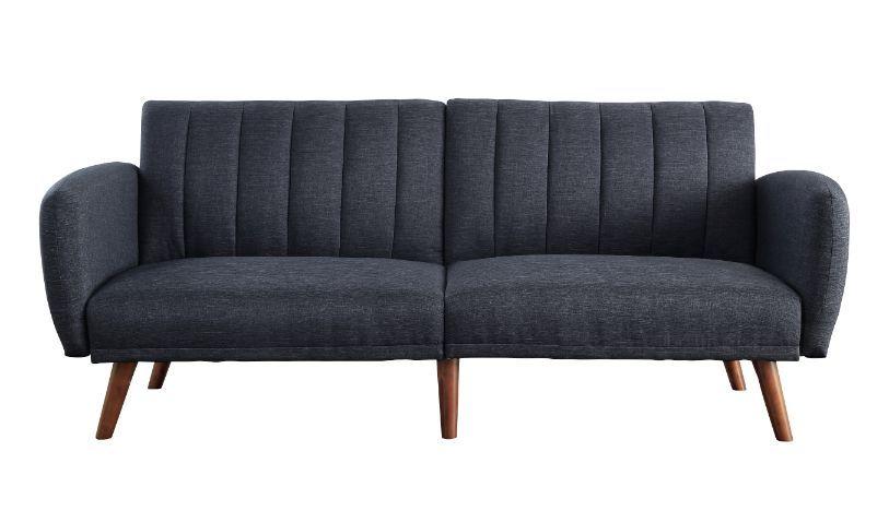 

    
Transitional Gray Linen & Walnut Finish Futon Sofa by Acme Bernstein  57192
