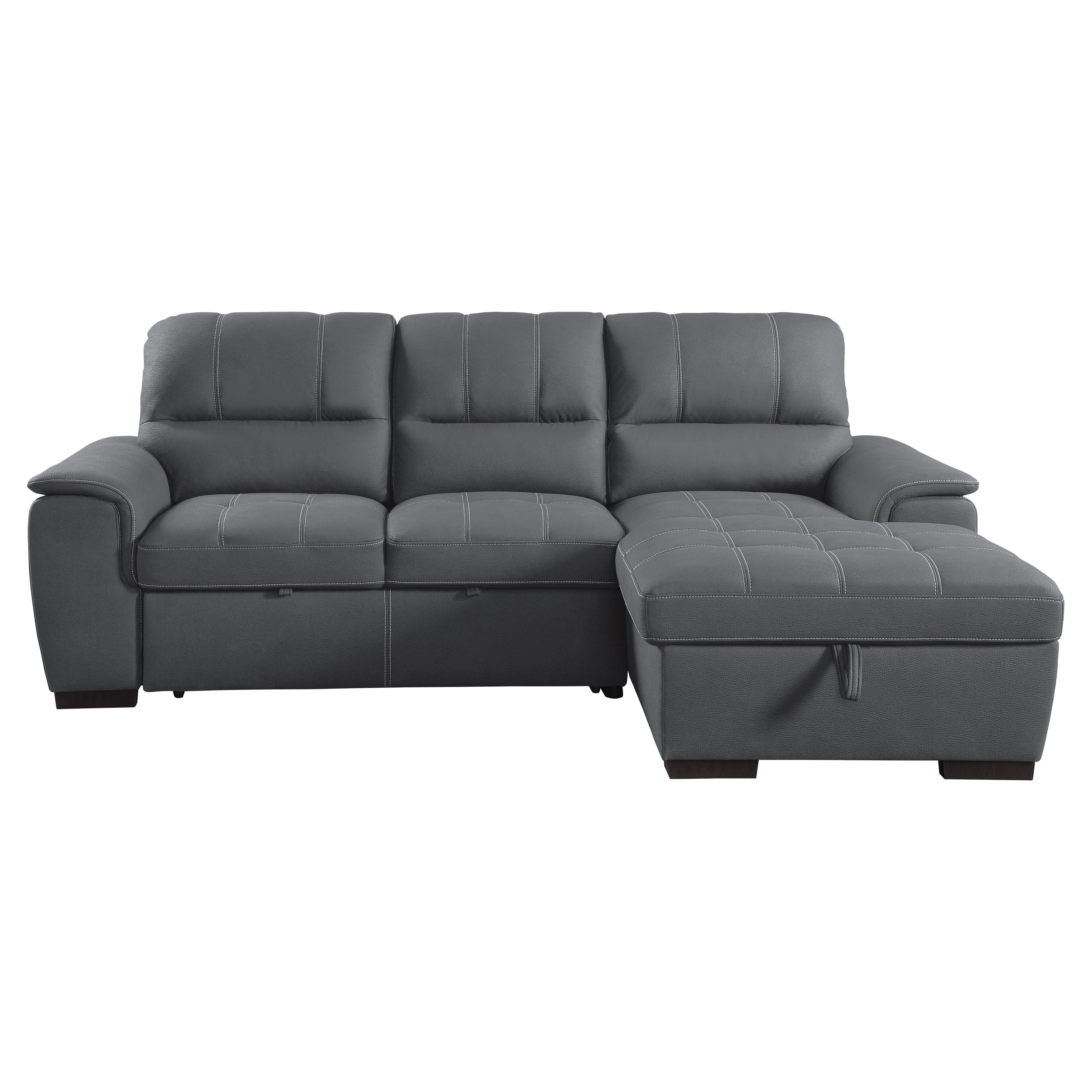 Transitional Sectional 9858GY*SC Andes 9858GY*SC in Gray Microfiber