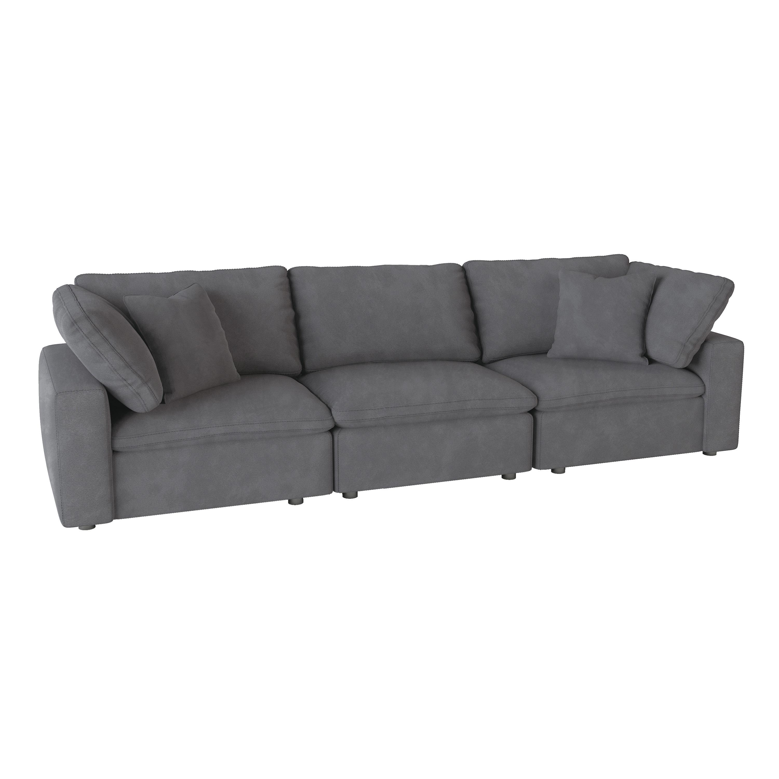 

    
Transitional Gray Microfiber 3-Piece Sofa Homelegance 9546GY-3* Guthrie
