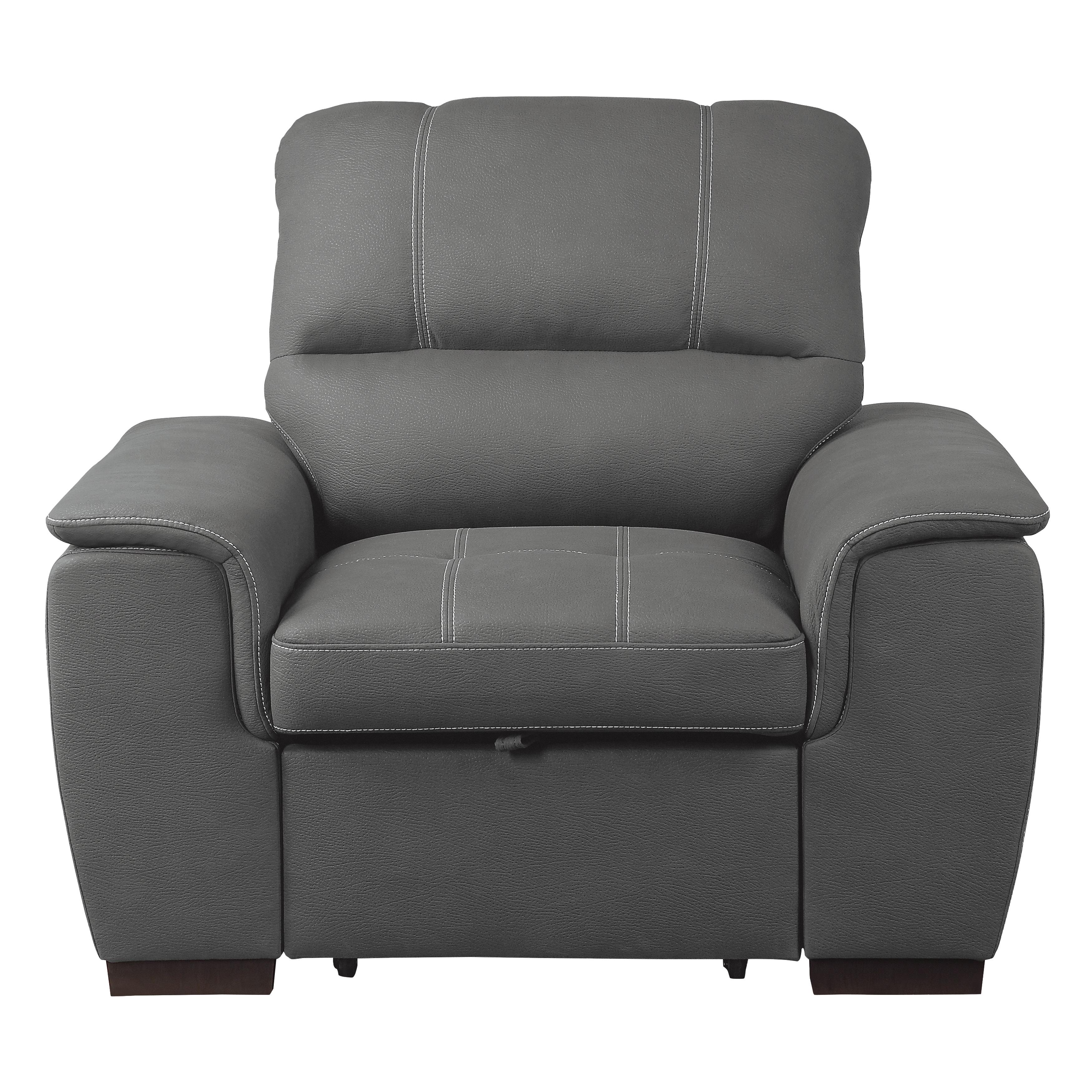 Transitional Arm Chair 9858GY-1 Andes 9858GY-1 in Gray Microfiber