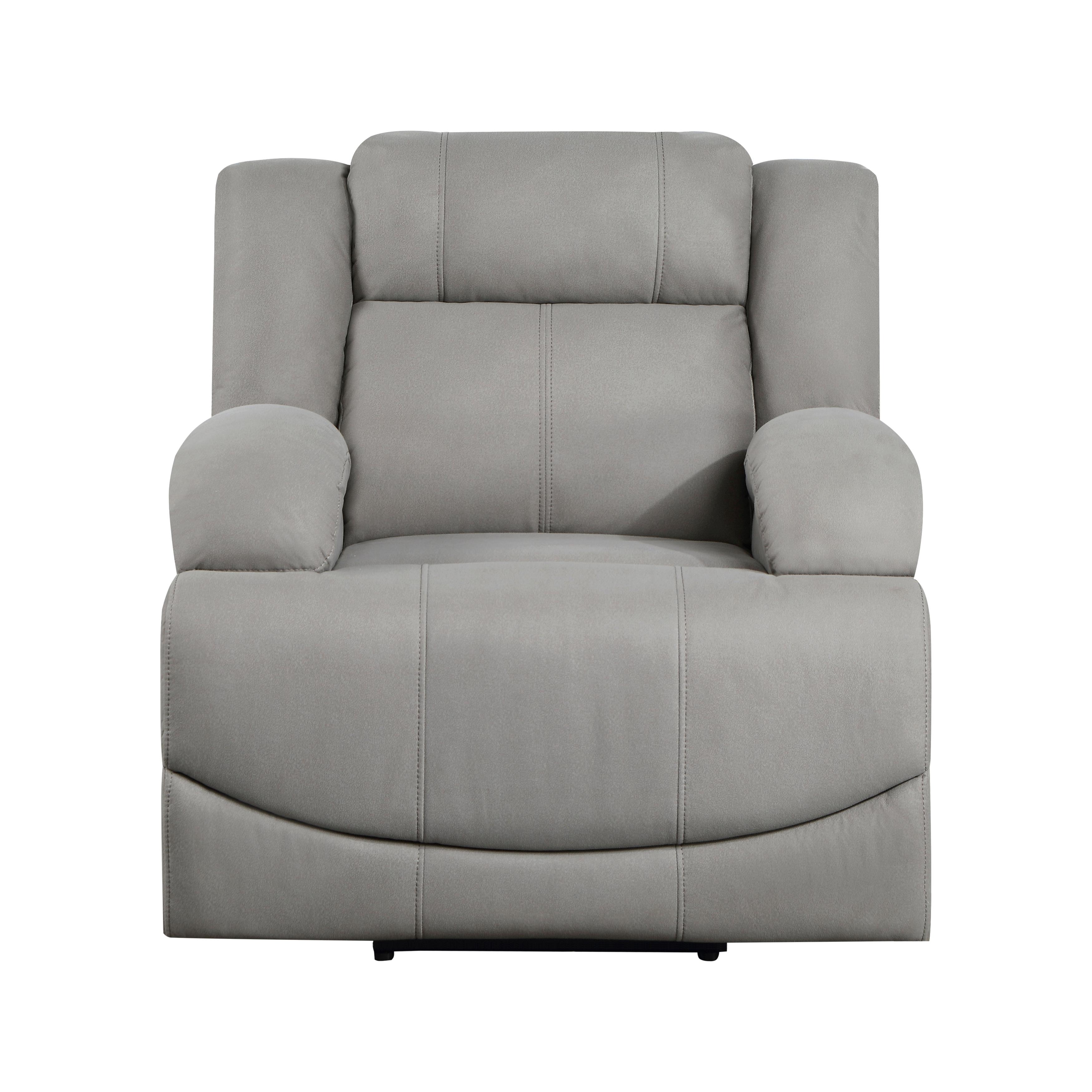 Transitional Power Reclining Chair 9207GRY-1PW Camryn 9207GRY-1PW in Gray Microfiber