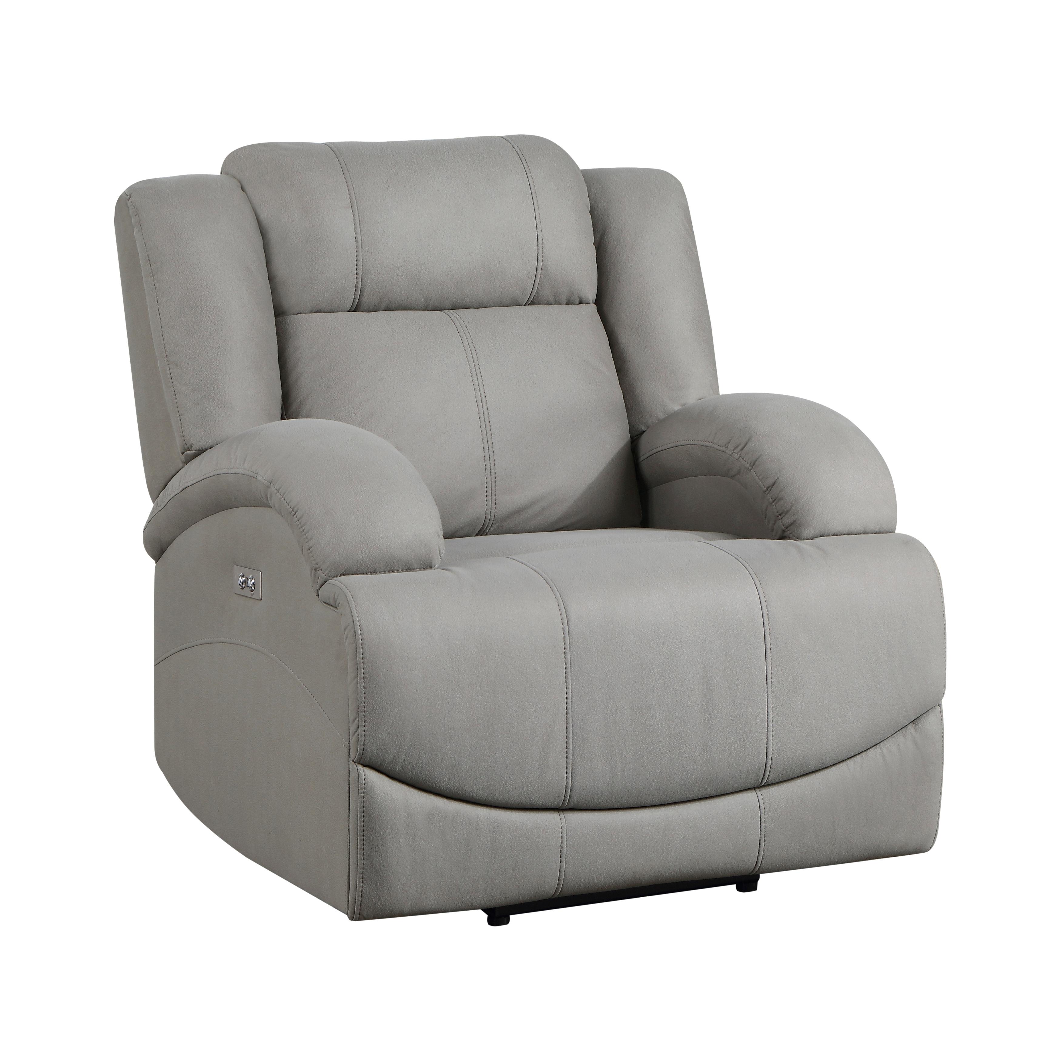 

    
Transitional Gray Microfiber Power Reclining Chair Homelegance 9207GRY-1PW Camryn
