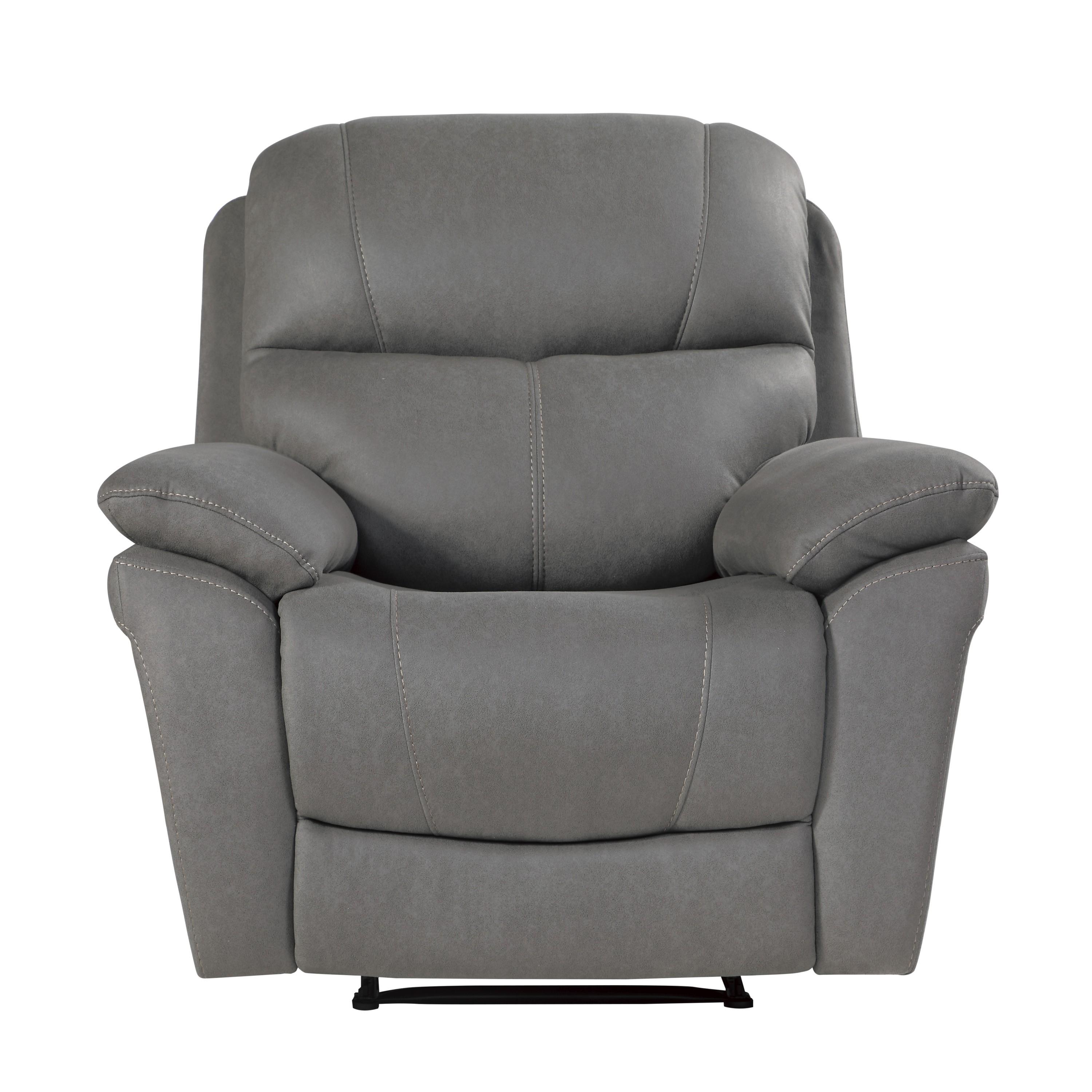 

    
Transitional Gray Microfiber Power Reclining Chair Homelegance 9580GY-1PWH Longvale

