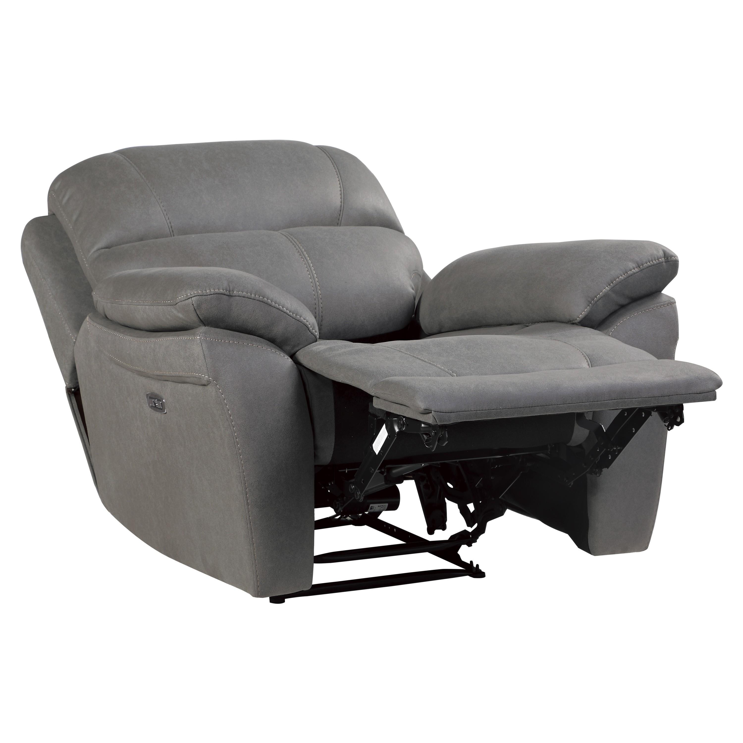 

    
Homelegance 9580GY-1PWH Longvale Power Reclining Chair Gray 9580GY-1PWH
