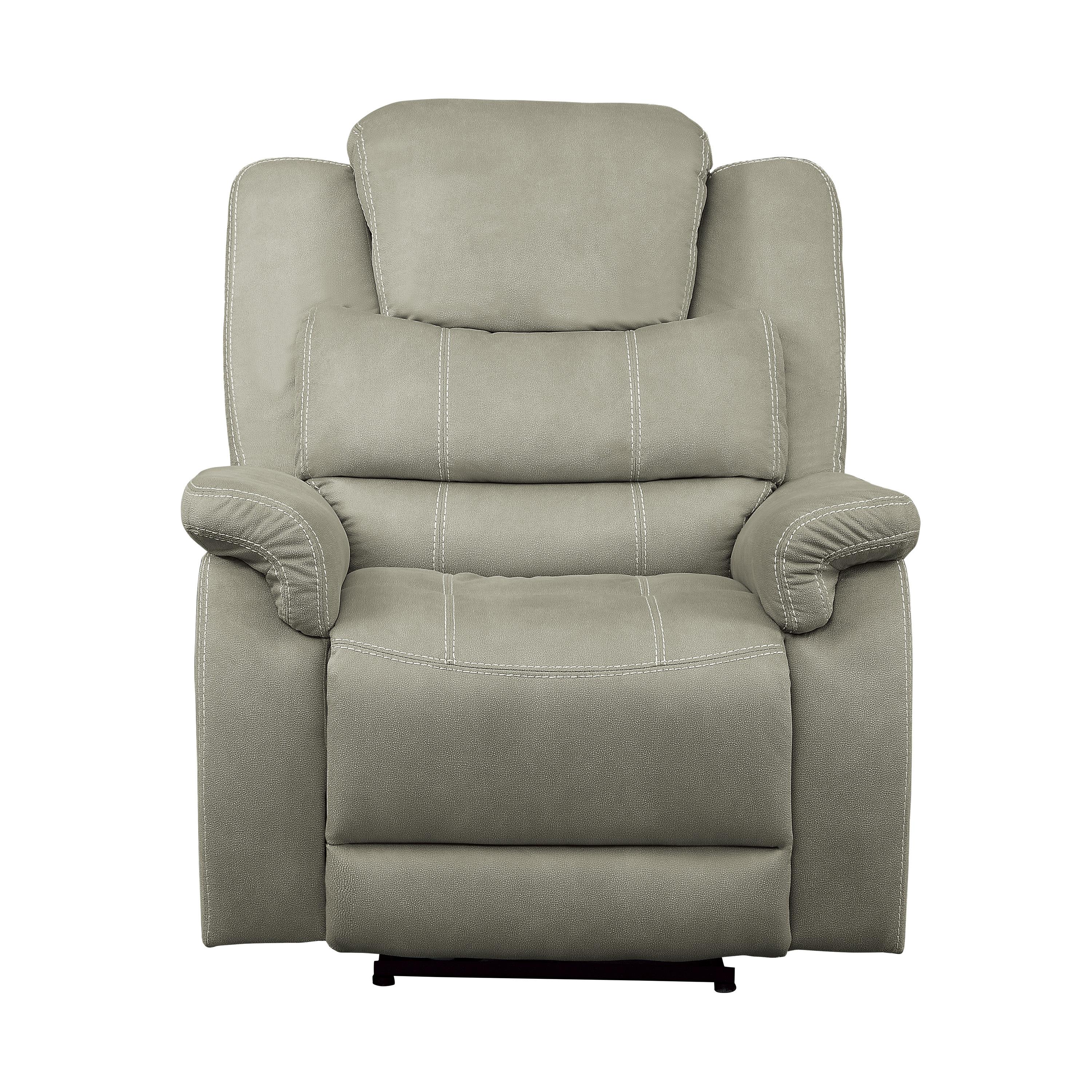 

    
Transitional Gray Microfiber Power Reclining Chair Homelegance 9848GY-1PWH Shola
