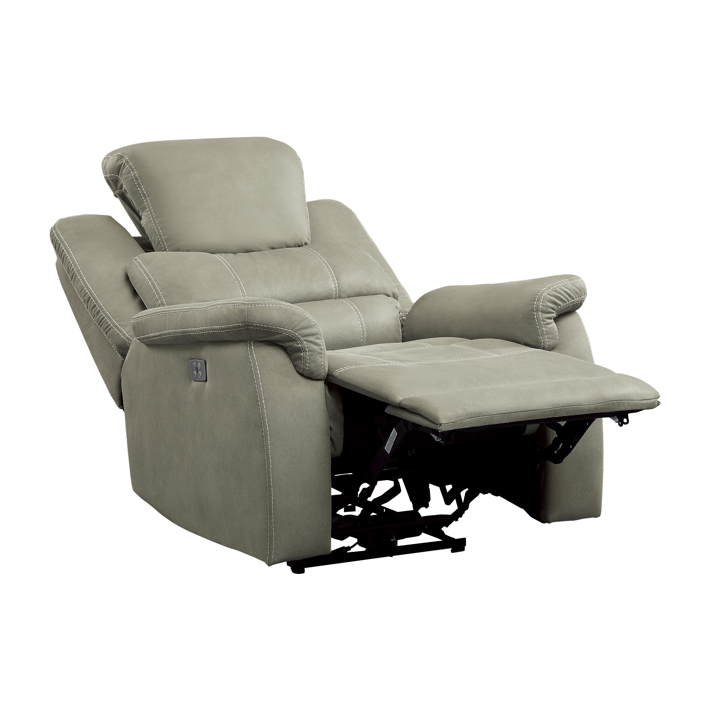 

    
Homelegance 9848GY-1PWH Shola Power Reclining Chair Gray 9848GY-1PWH
