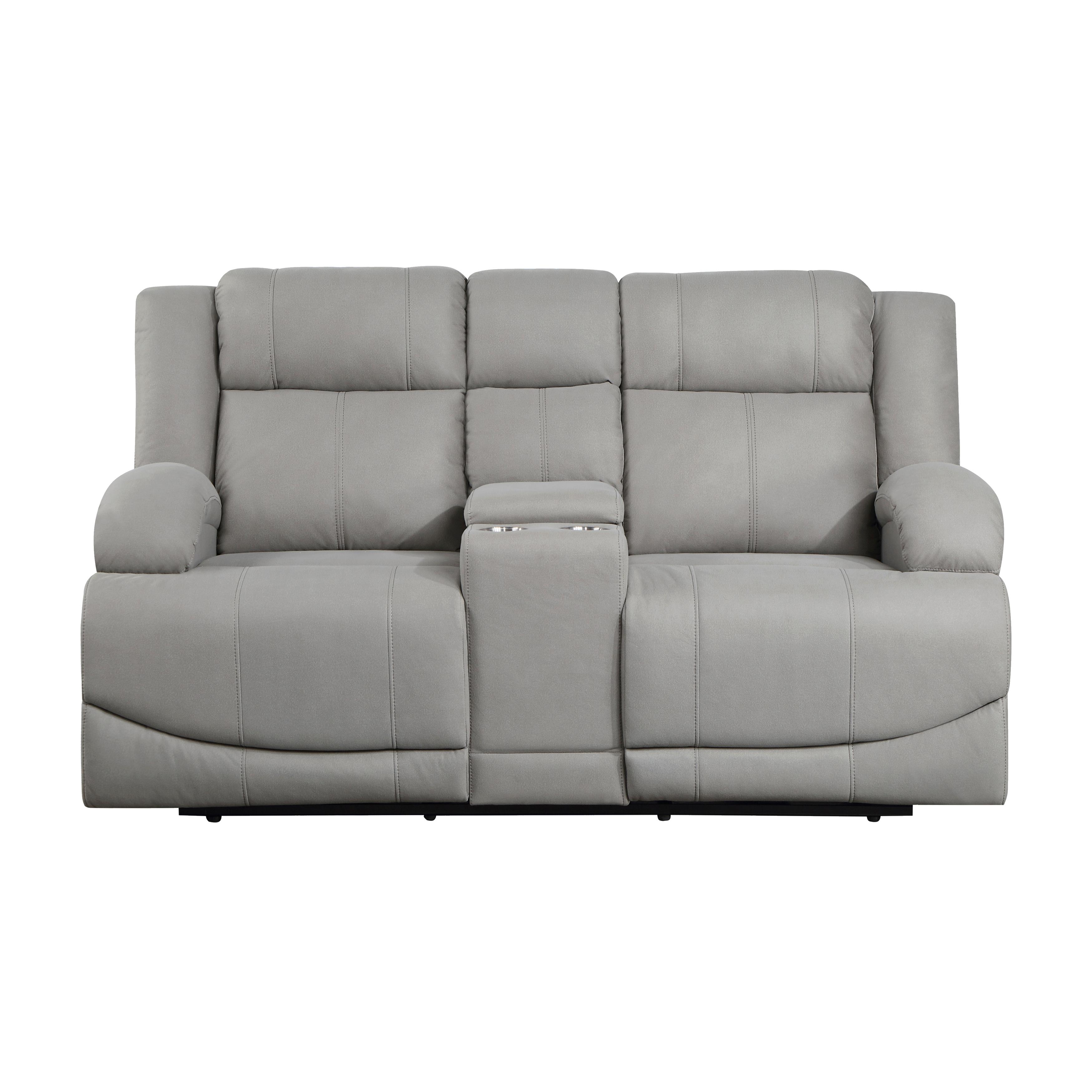 Transitional Power Reclining Loveseat 9207GRY-2PW Camryn 9207GRY-2PW in Gray Microfiber
