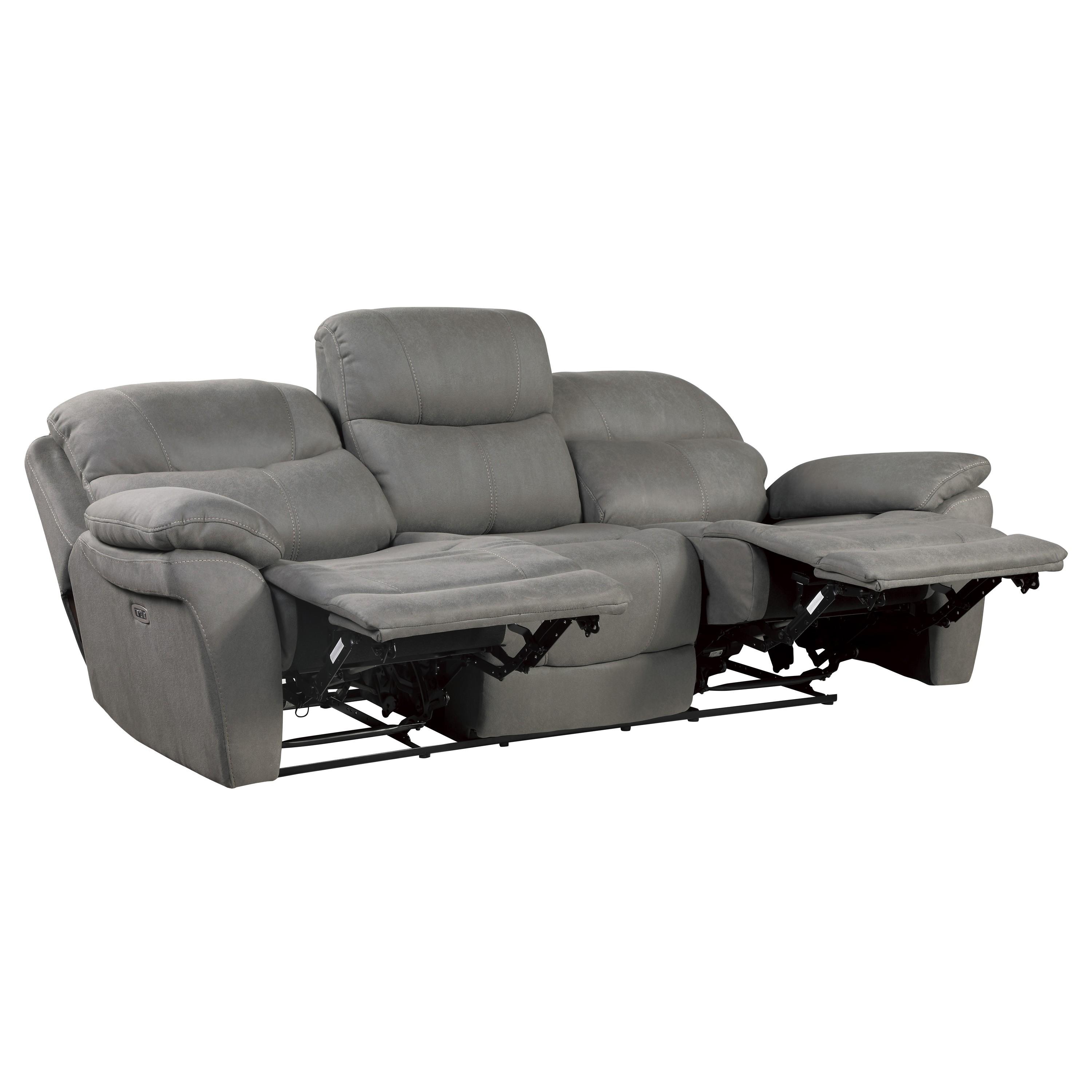 

    
Homelegance 9580GY-3PWH Longvale Power Reclining Sofa Gray 9580GY-3PWH

