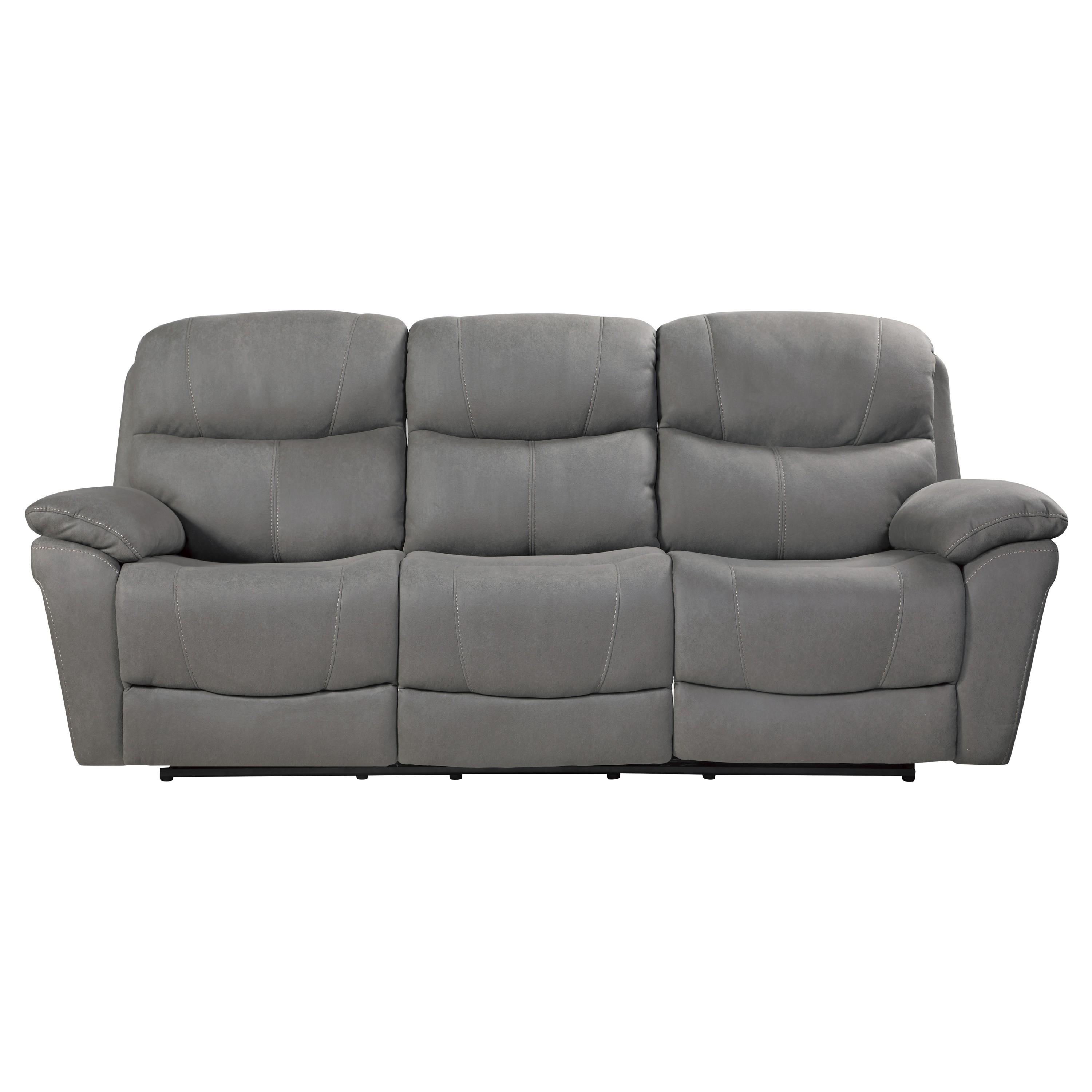 Transitional Power Reclining Sofa 9580GY-3PWH Longvale 9580GY-3PWH in Gray Microfiber