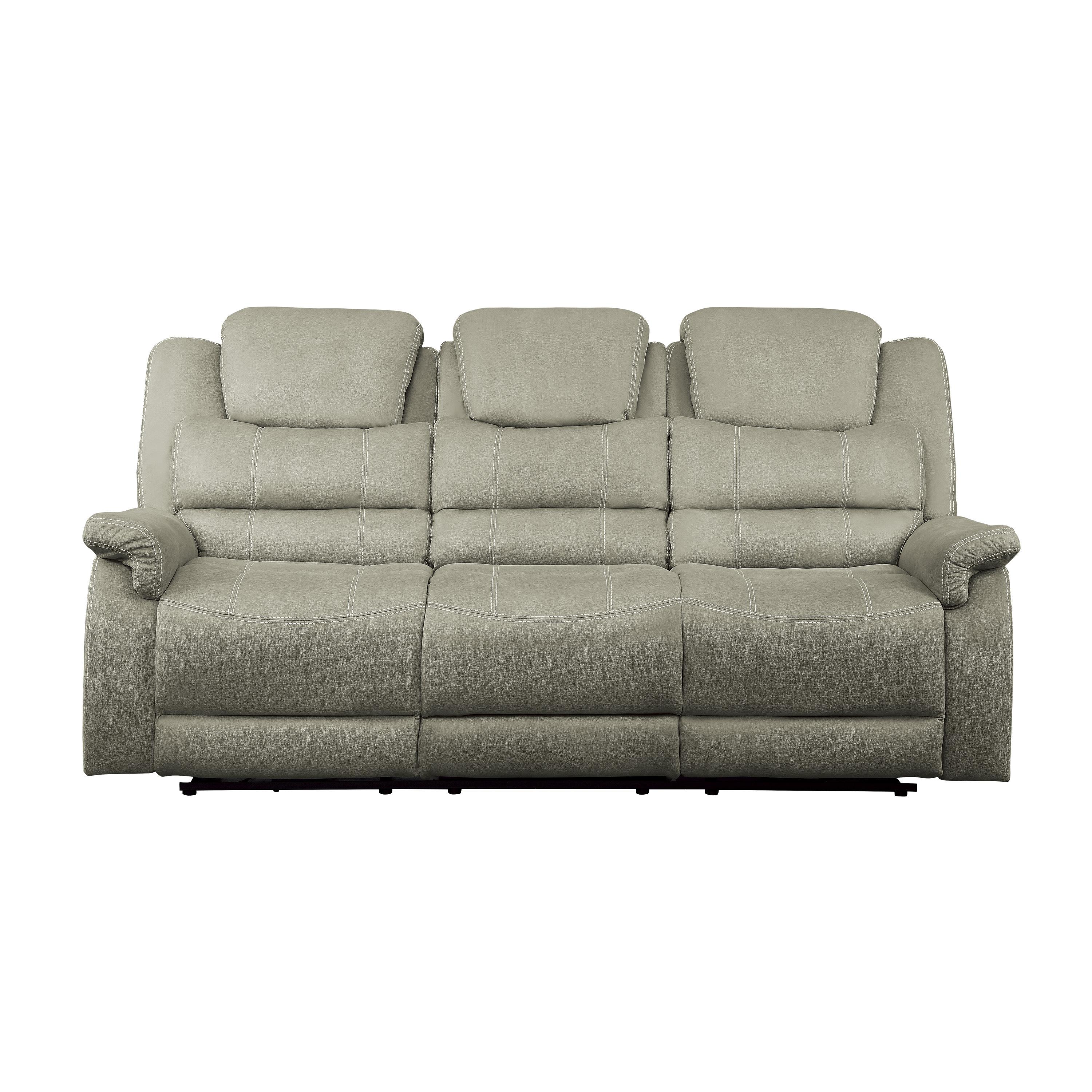 Transitional Power Reclining Sofa 9848GY-3PWH Shola 9848GY-3PWH in Gray Microfiber
