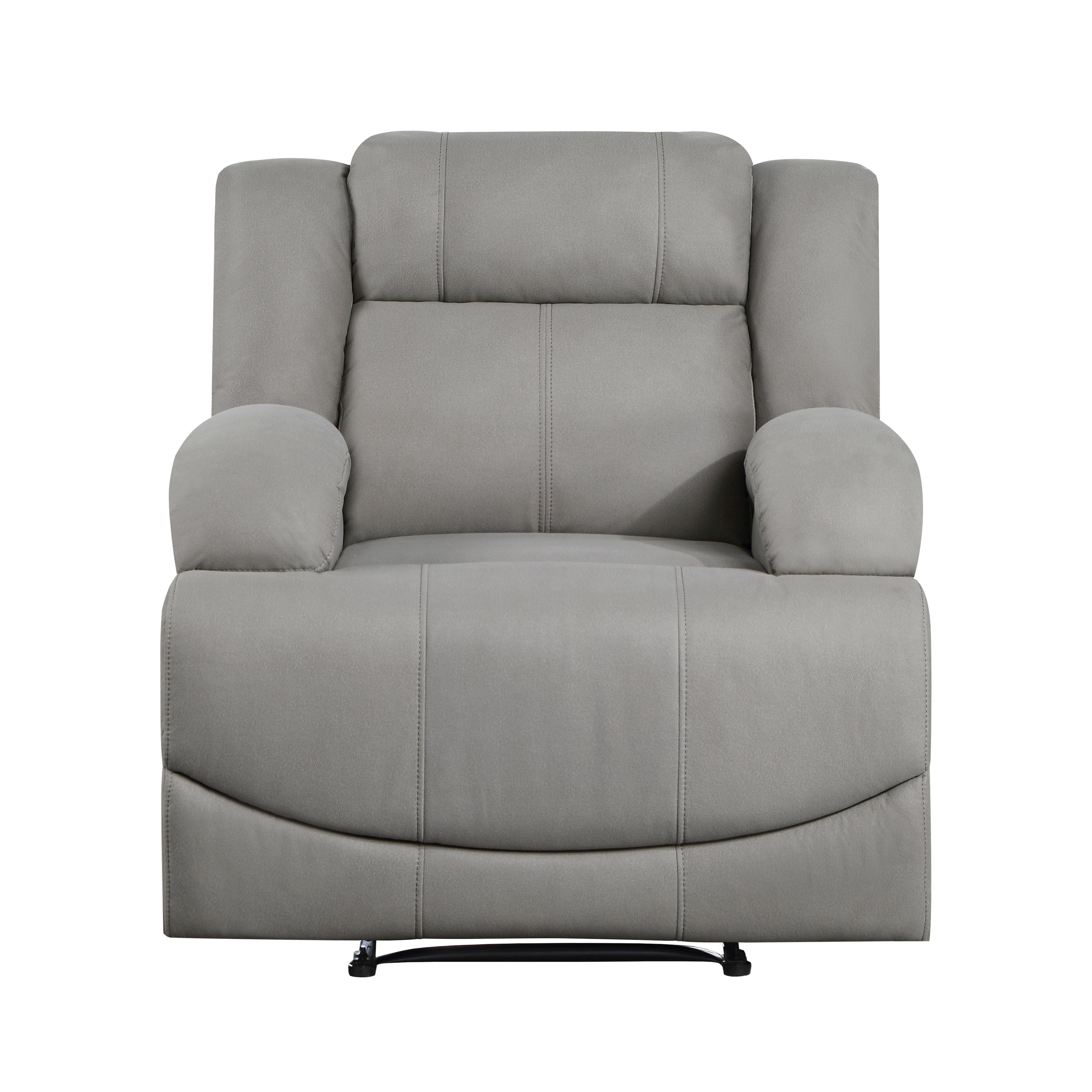 Transitional Reclining Chair 9207GRY-1 Camryn 9207GRY-1 in Gray Microfiber