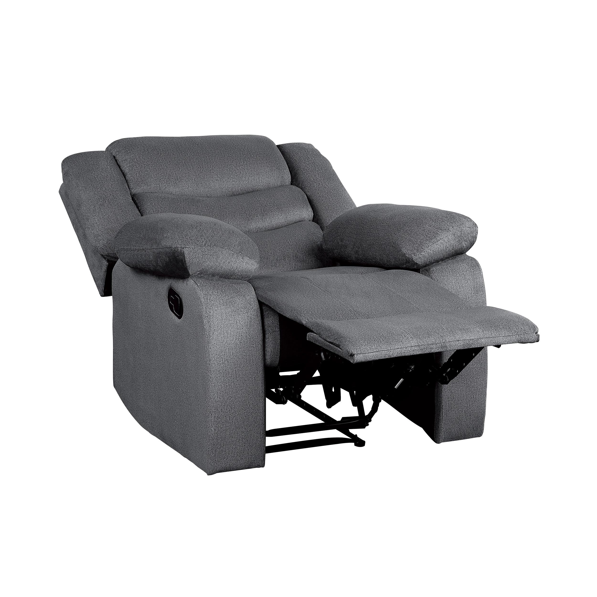 

                    
Homelegance 9526GY-1 Discus Reclining Chair Gray Microfiber Purchase 
