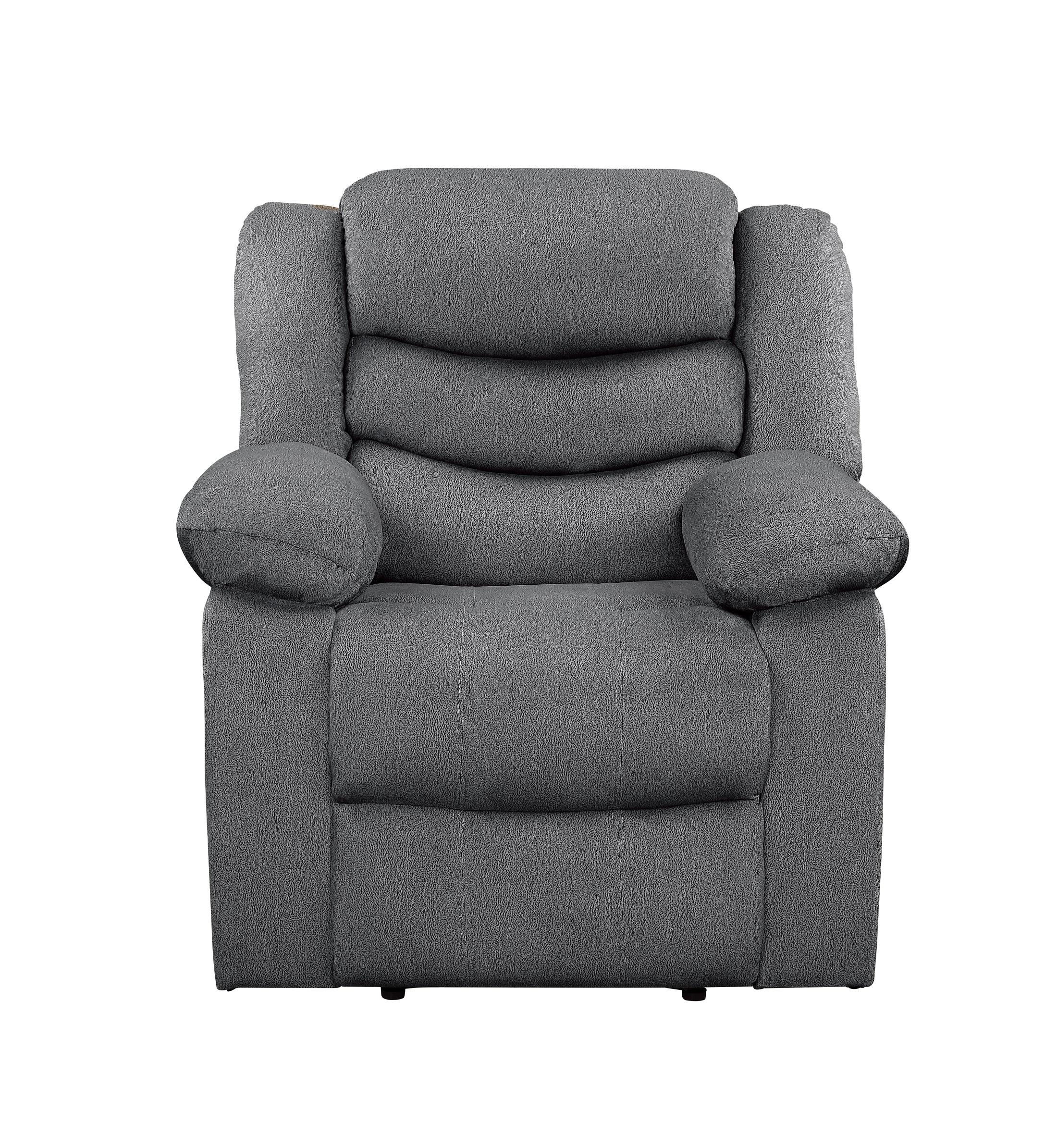 Transitional Reclining Chair 9526GY-1 Discus 9526GY-1 in Gray Microfiber