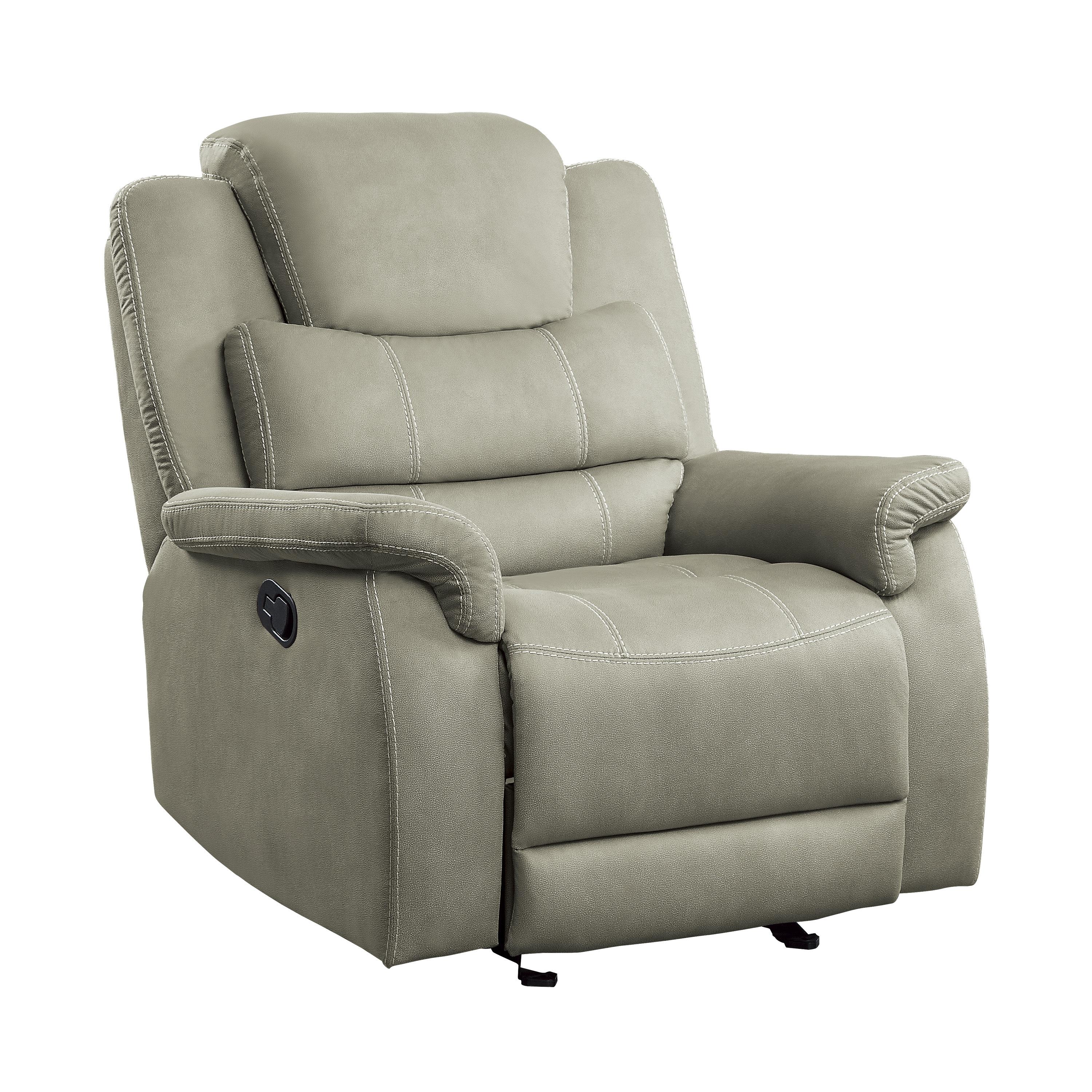 

    
Transitional Gray Microfiber Reclining Chair Homelegance 9848GY-1 Shola
