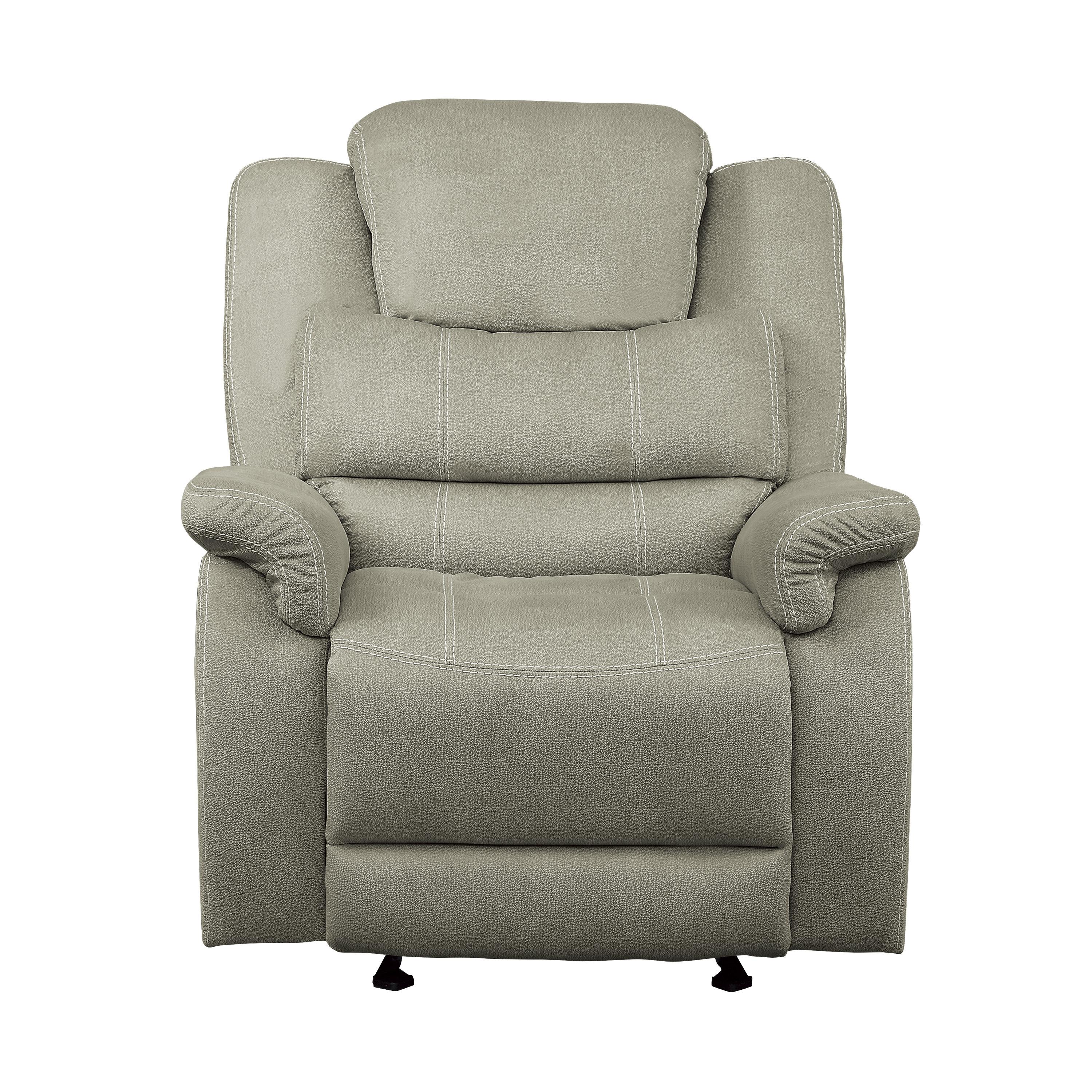 Transitional Reclining Chair 9848GY-1 Shola 9848GY-1 in Gray Microfiber