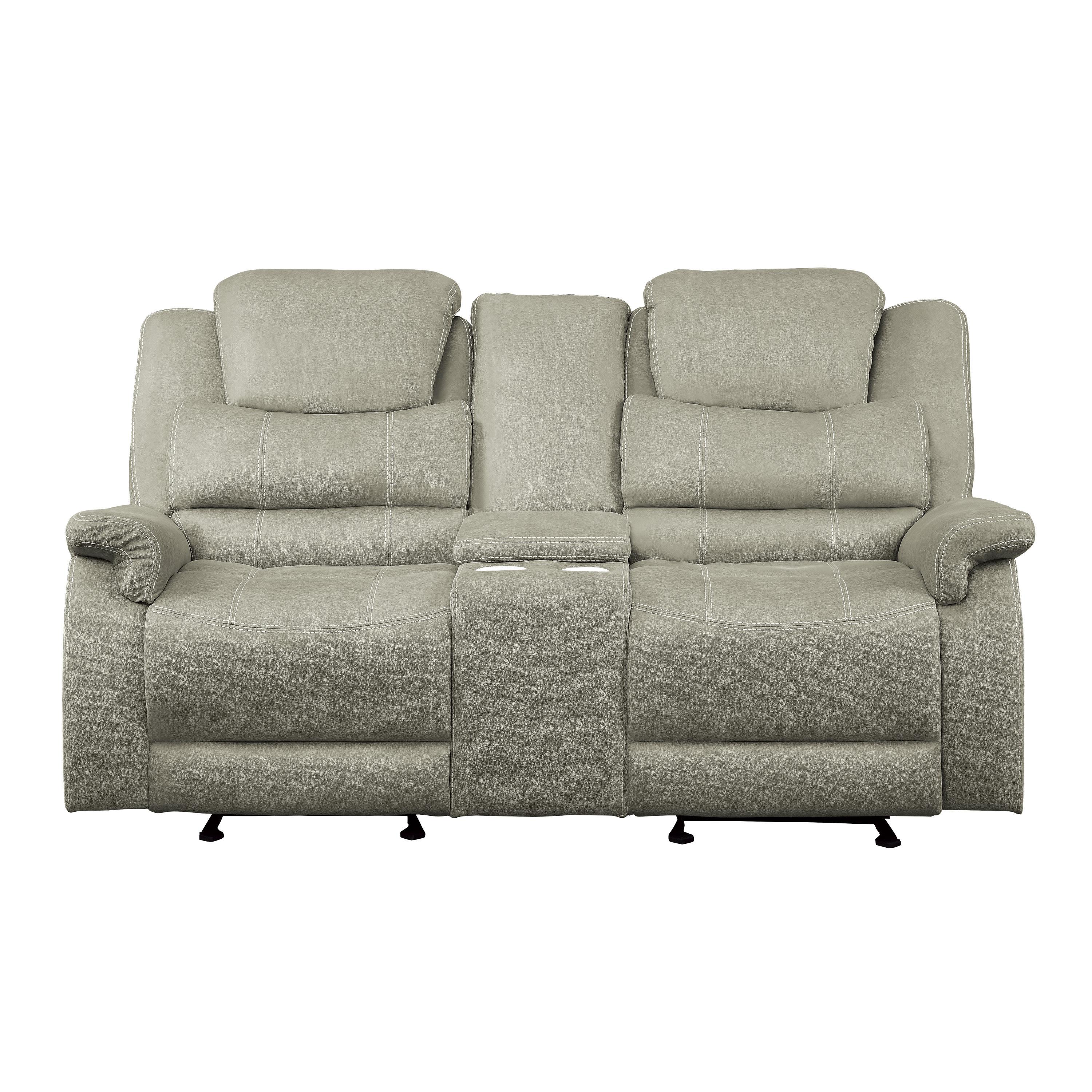 Transitional Reclining Loveseat 9848GY-2 Shola 9848GY-2 in Gray Microfiber