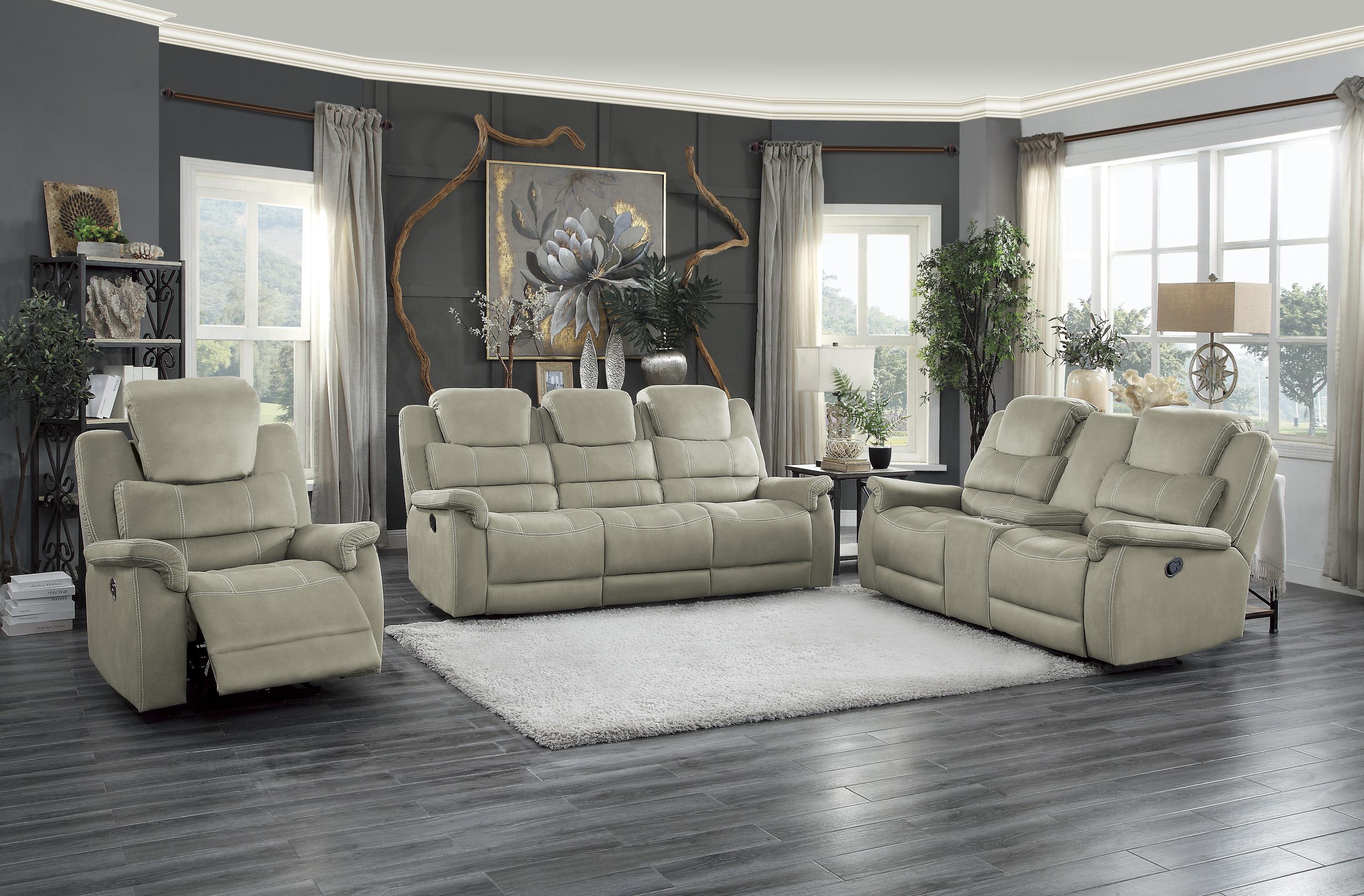 Homelegance 9700BRW-3 Granley Brown Bonded Leather Reclining Sofa Set ...