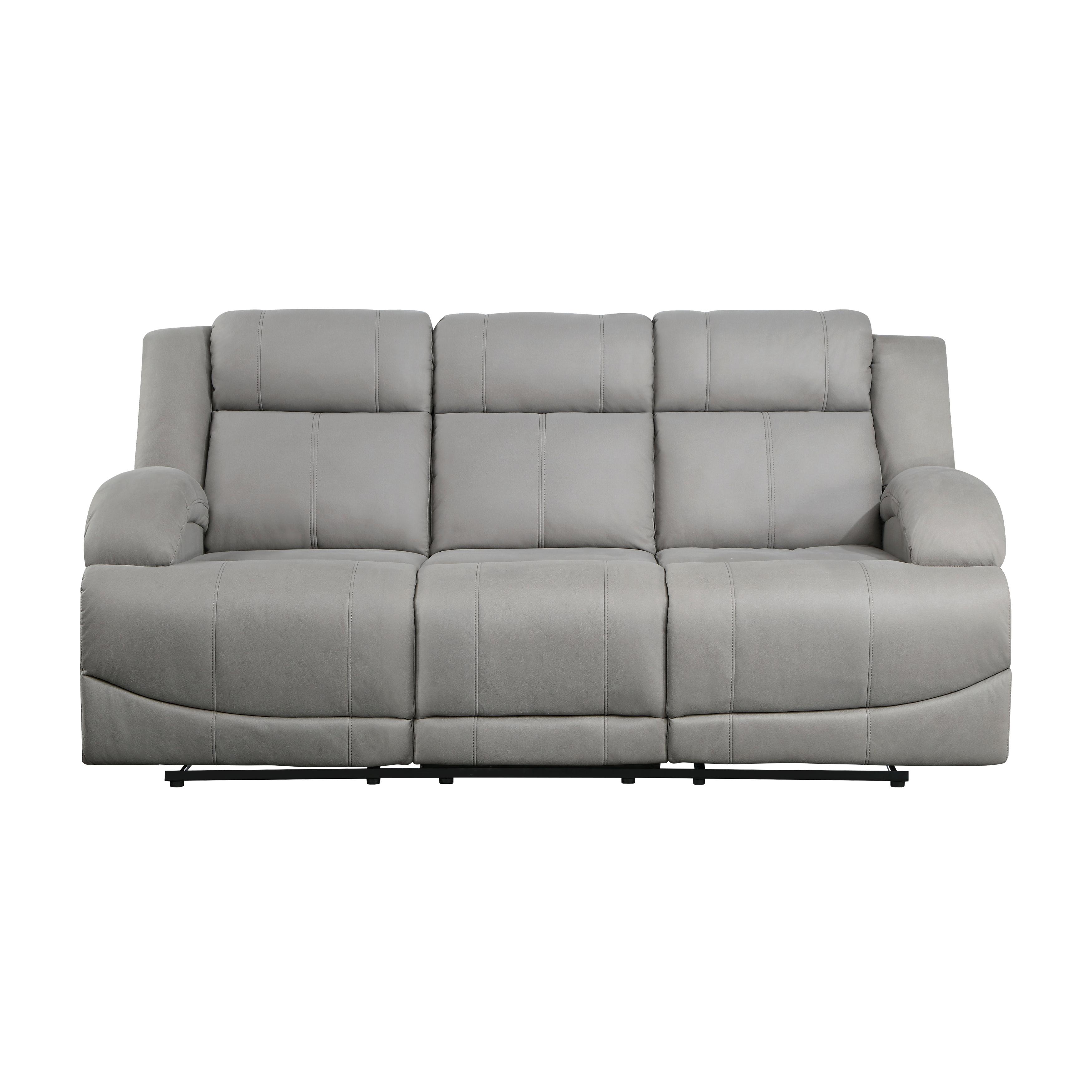 Transitional Reclining Sofa 9207GRY-3 Camryn 9207GRY-3 in Gray Microfiber