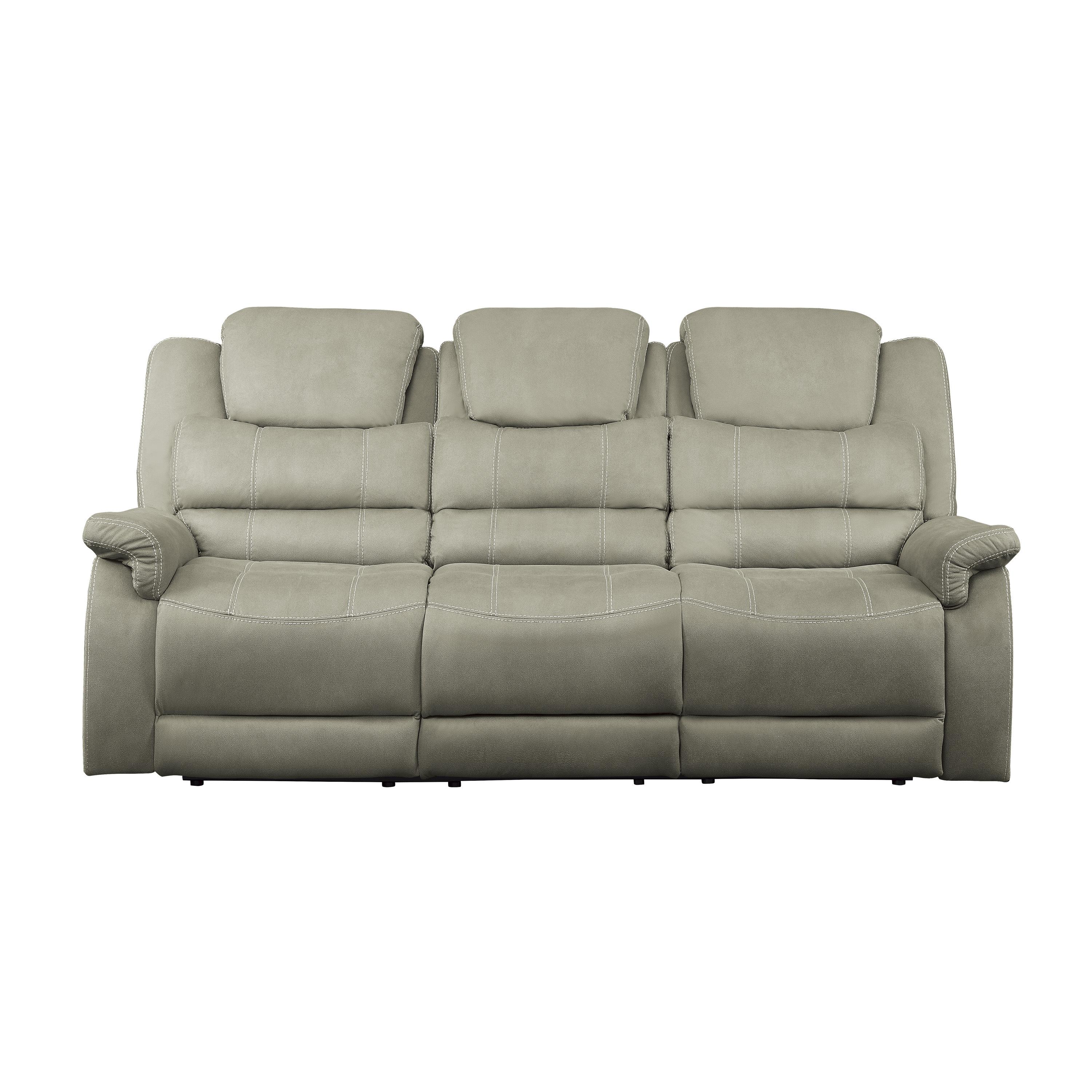 Transitional Reclining Sofa 9848GY-3 Shola 9848GY-3 in Gray Microfiber