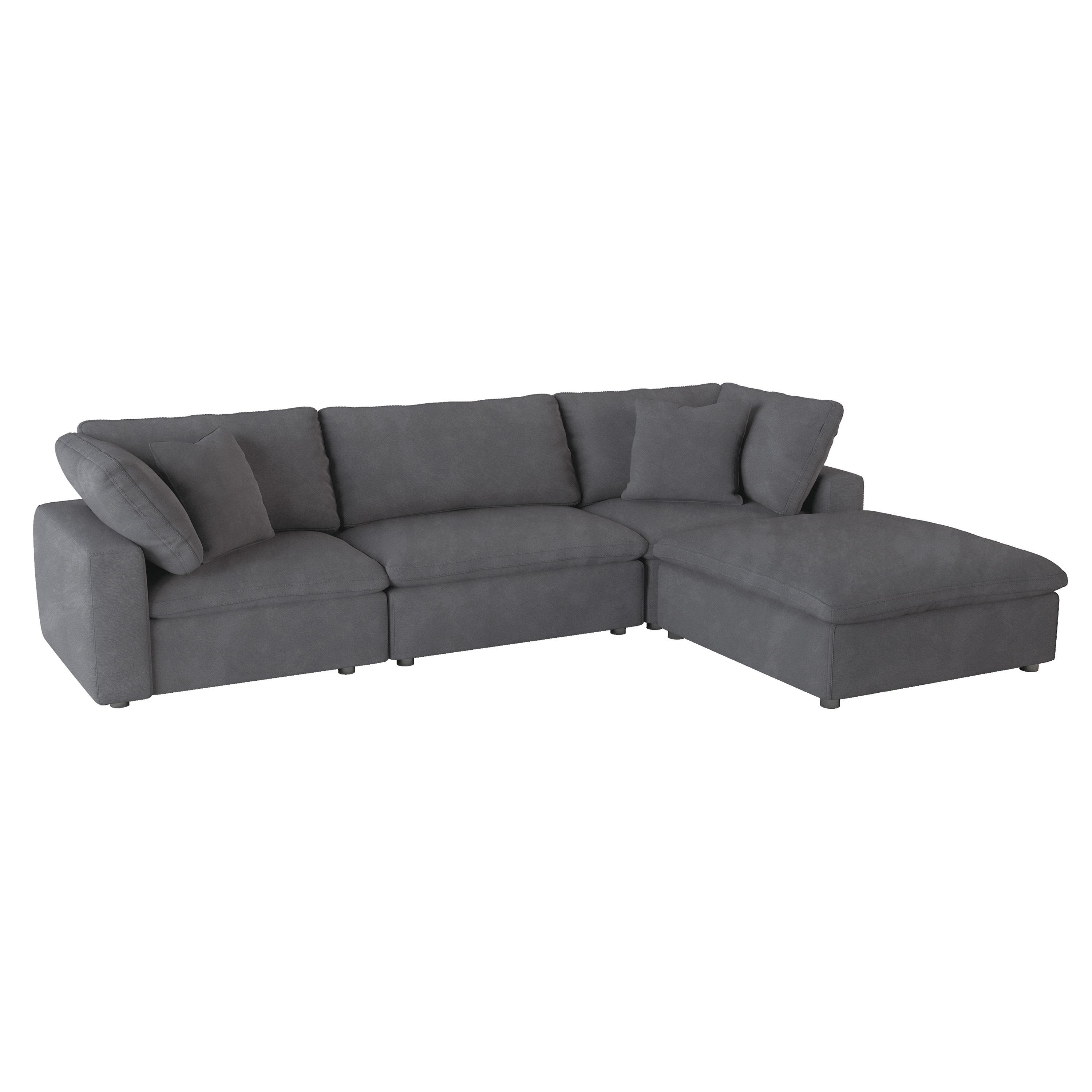 Transitional Sectional 9546GY*4OT Guthrie 9546GY*4OT in Gray Microfiber