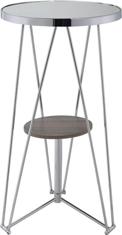 

    
Transitional Gray Oak & Chrome Bar Table by Acme Jarvis 72577
