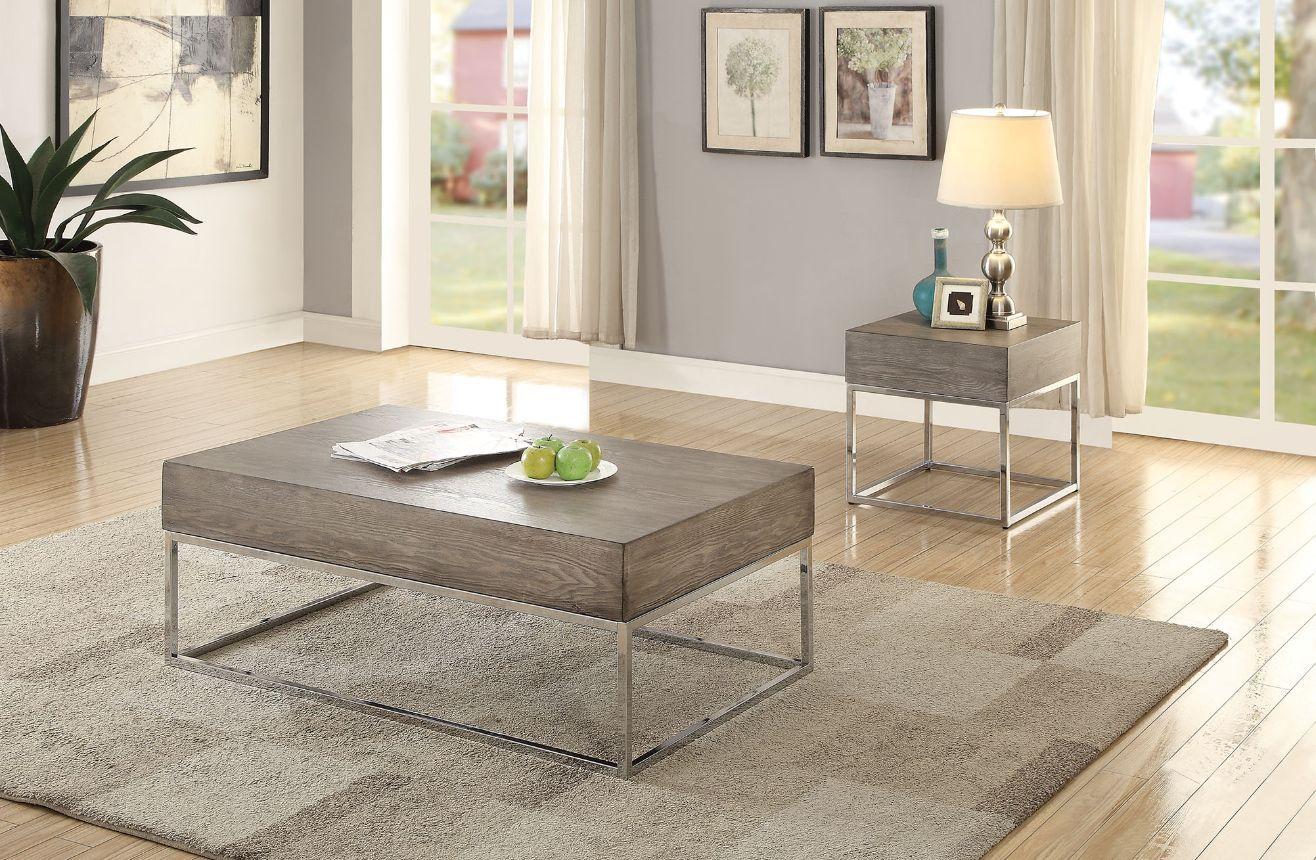 

    
Transitional Gray Oak & Chrome End Table by Acme Cecil II 84582
