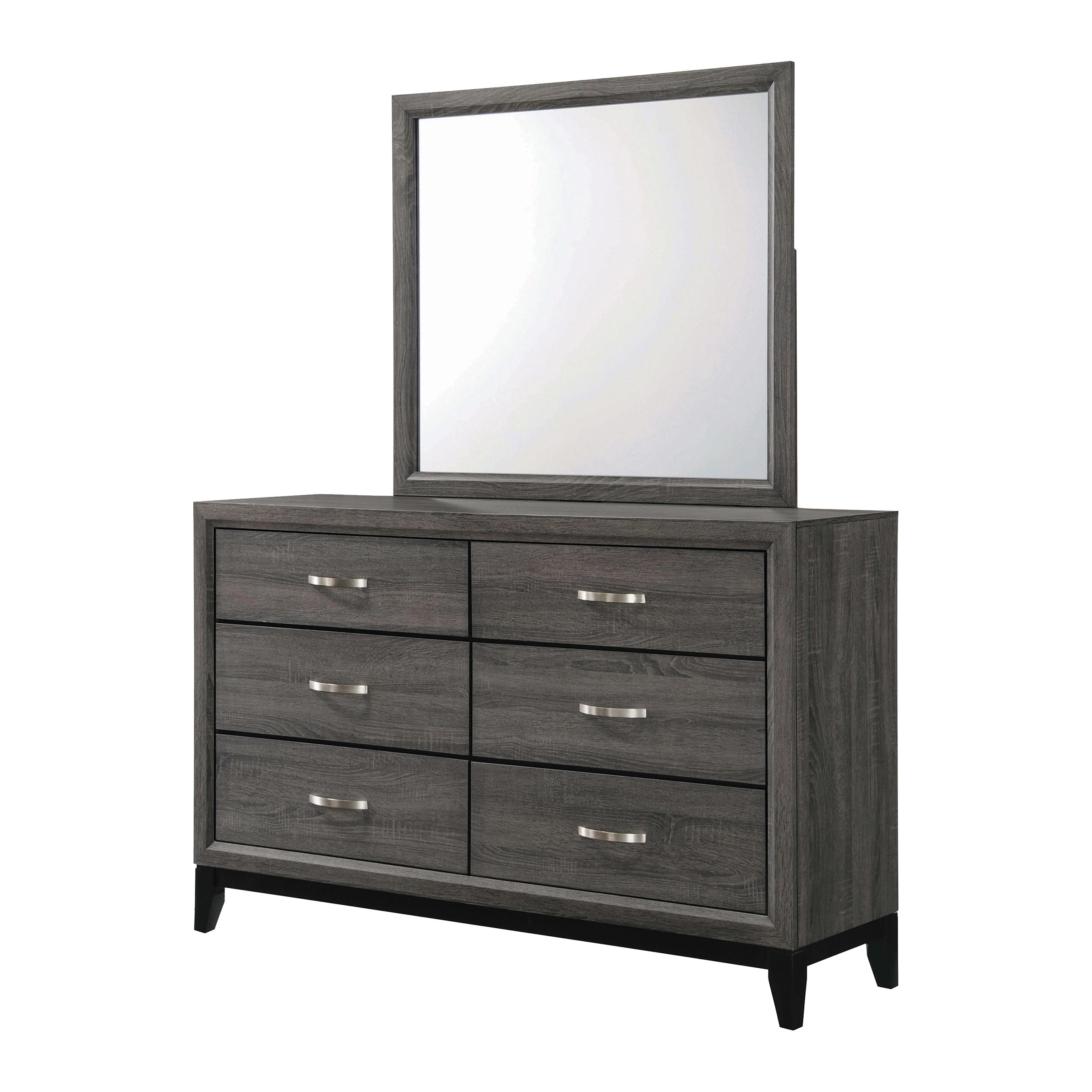 

    
Transitional Gray Oak Wood Dresser w/Mirror Coaster 212423 Watson

