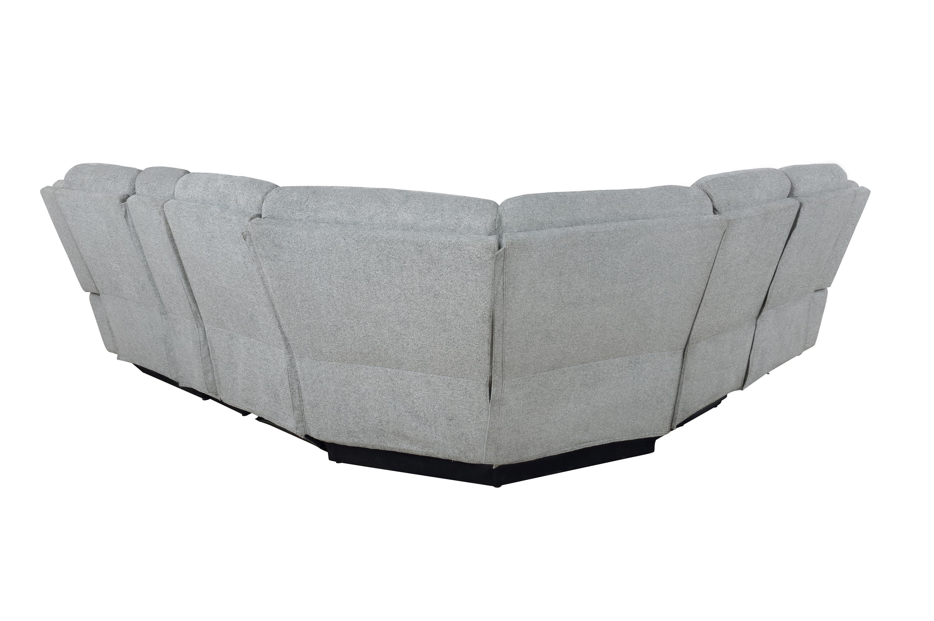 

    
Transitional Gray Performance Fabric 6-Piece Motion Sectional Coaster 602560 Belize
