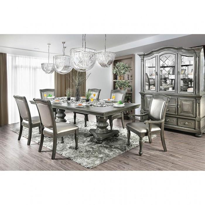 

    
Transitional Gray & Silver Solid Wood Dining Room Set 7pcs Furniture of America Alpena
