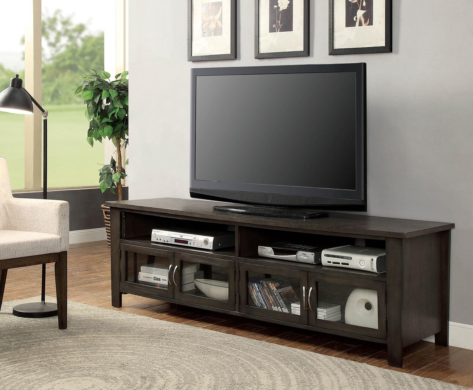 

    
Transitional Gray Solid Wood 72" TV Stand Furniture of America CM5903-TV-72 Alma

