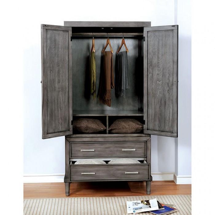 

    
Transitional Gray Solid Wood Armoire Furniture of America Daphne CM7556AR
