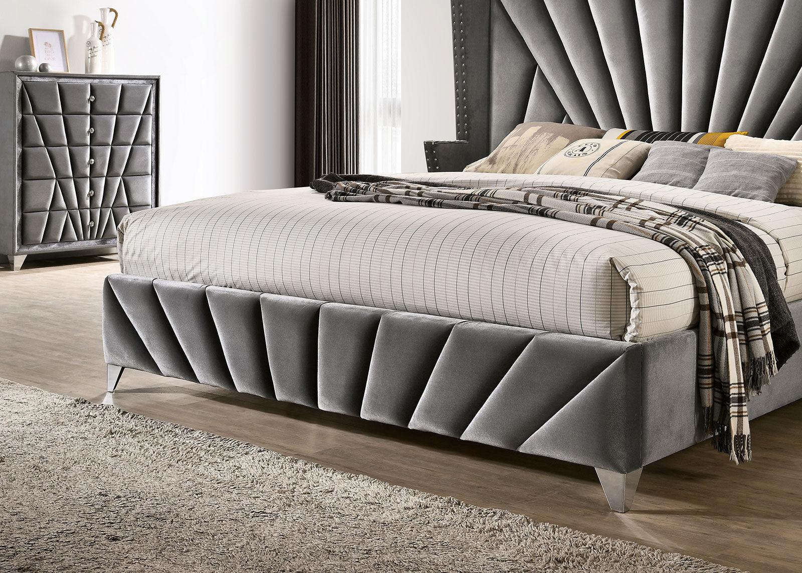 

    
Furniture of America CM7164-CK Carissa Platform Bed Gray CM7164-CK
