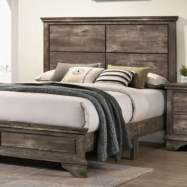 Transitional Panel Bed CM7186-CK Fortworth CM7186-CK in Gray 