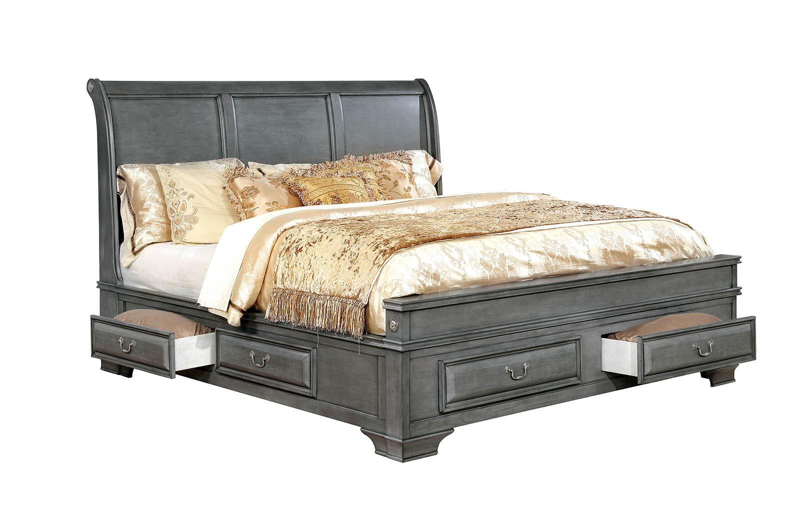 

    
Transitional Gray Solid Wood CAL Bed Furniture of America CM7302GY Brandt
