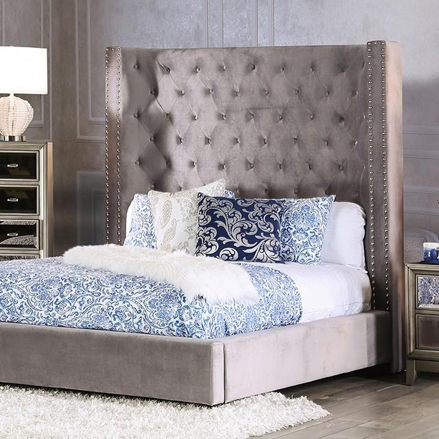 

    
Transitional Gray Solid Wood CAL Bed Furniture of America CM7669GY Rosabelle
