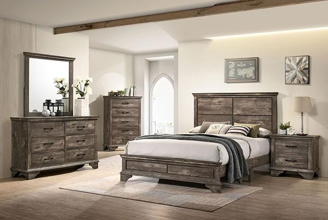 Transitional Panel Bedroom Set CM7186-CK-3PC Fortworth CM7186-CK-3PC in Gray 