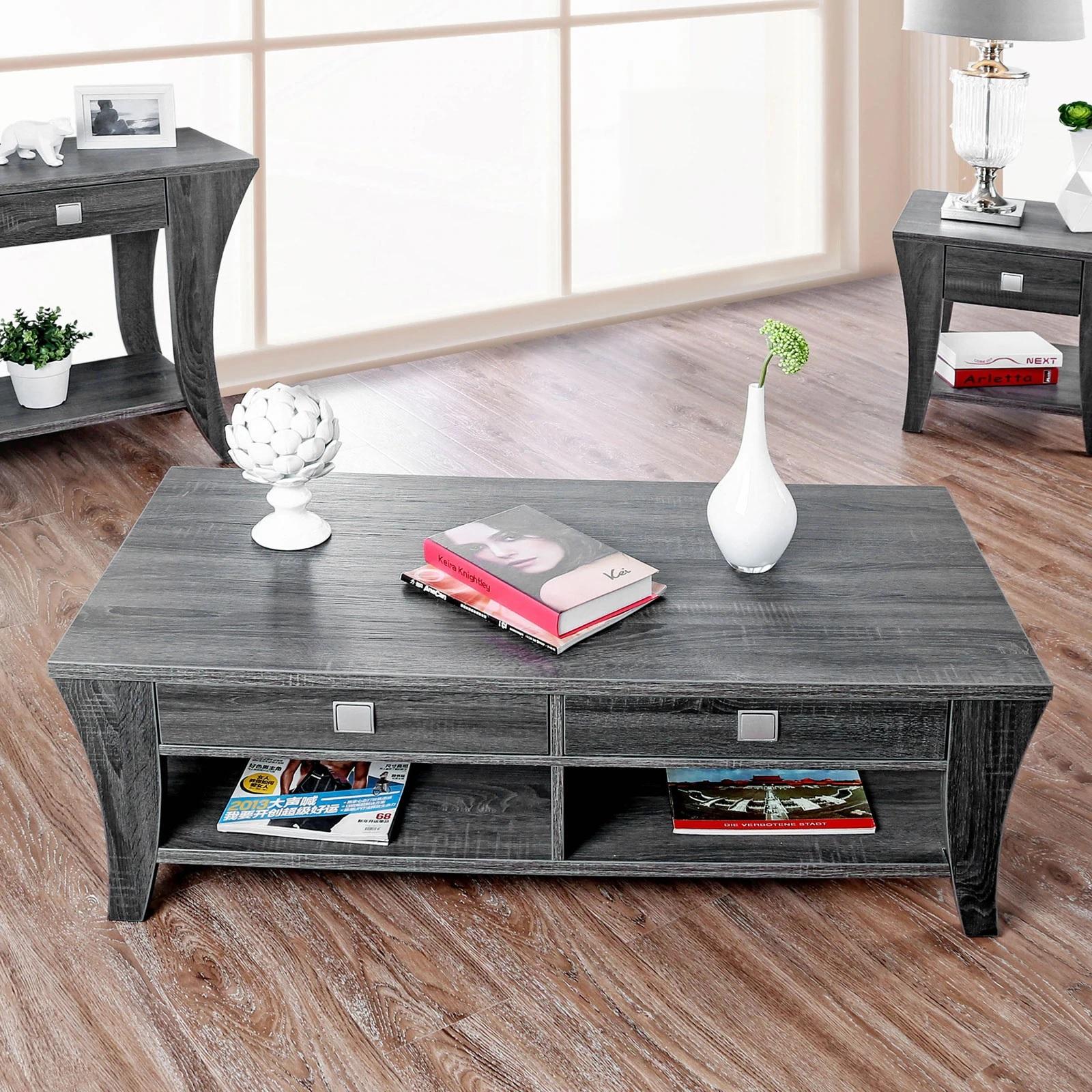 

    
Transitional Gray Solid Wood Coffee Table Furniture of America CM4085C Amity
