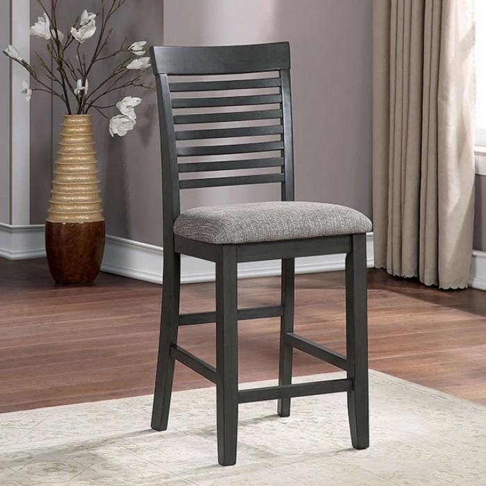 Transitional Counter Height Chair CM3479GY-PC-2PK Amalia CM3479GY-PC-2PK in Gray Fabric