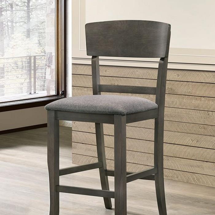 Transitional Counter Height Chair CM3733GY-PC-2PK Stacie CM3733GY-PC-2PK in Gray Fabric