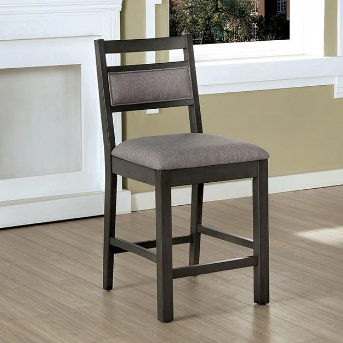 Transitional Counter Height Chair CM3794PC-2PK Vicky CM3794PC-2PK in Gray Fabric