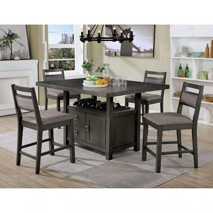 

    
Transitional Gray Solid Wood Counter Height Table Set 5pcs Furniture of America Vicky
