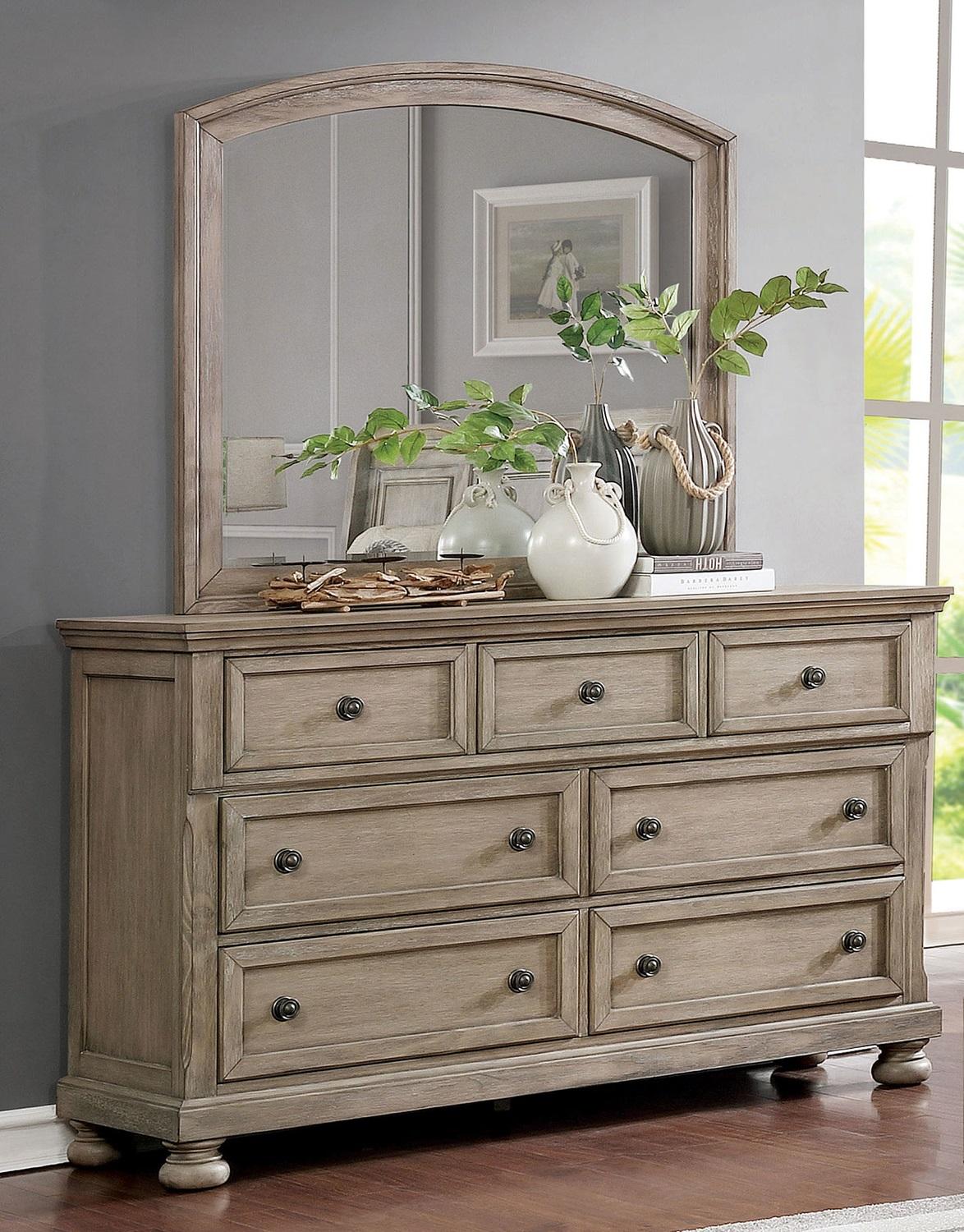 

    
Transitional Gray Solid Wood Dresser w/Mirror Furniture of America CM7568D*M Wells
