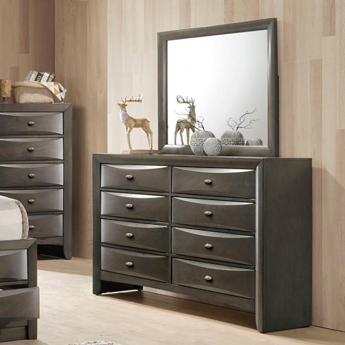 Transitional Dresser With Mirror Zosimo Dresser With Mirror Set 2PCS FM7210GY-D-2PCS FM7210GY-D-2PCS in Gray 