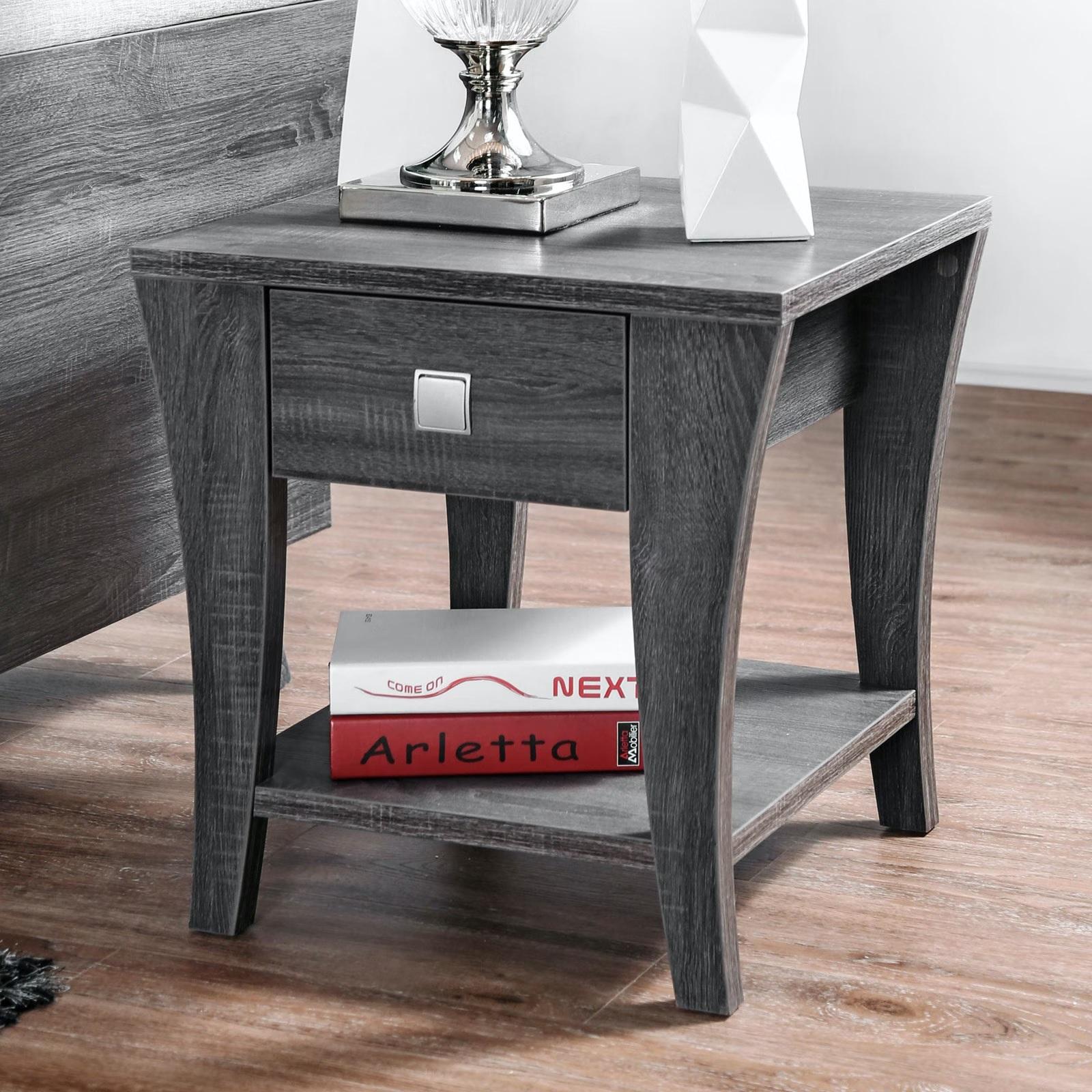 

    
Transitional Gray Solid Wood End Table Furniture of America CM4085E Amity
